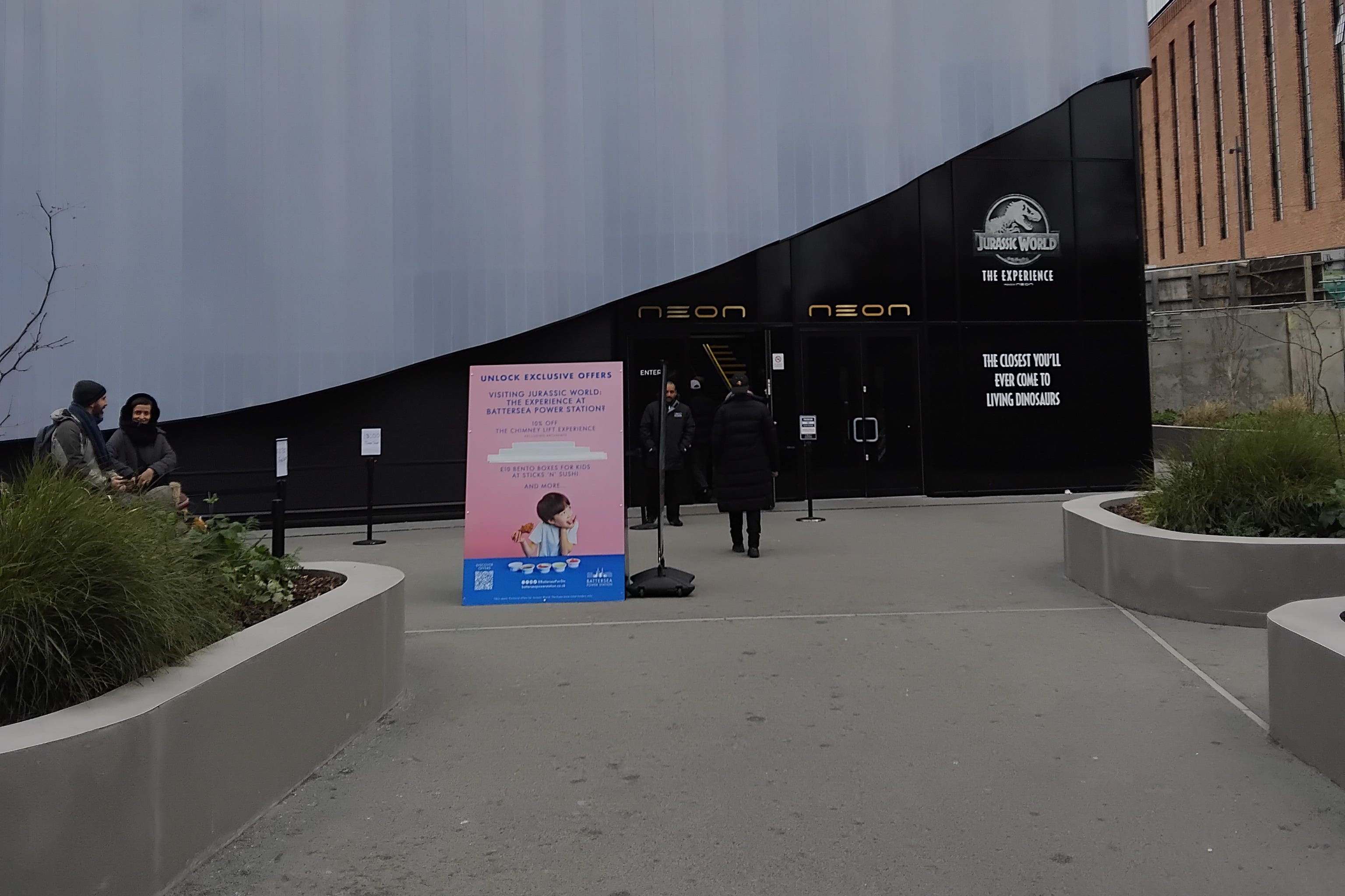 The entrance to Jurassic World: The Experience at Battersea Power Station