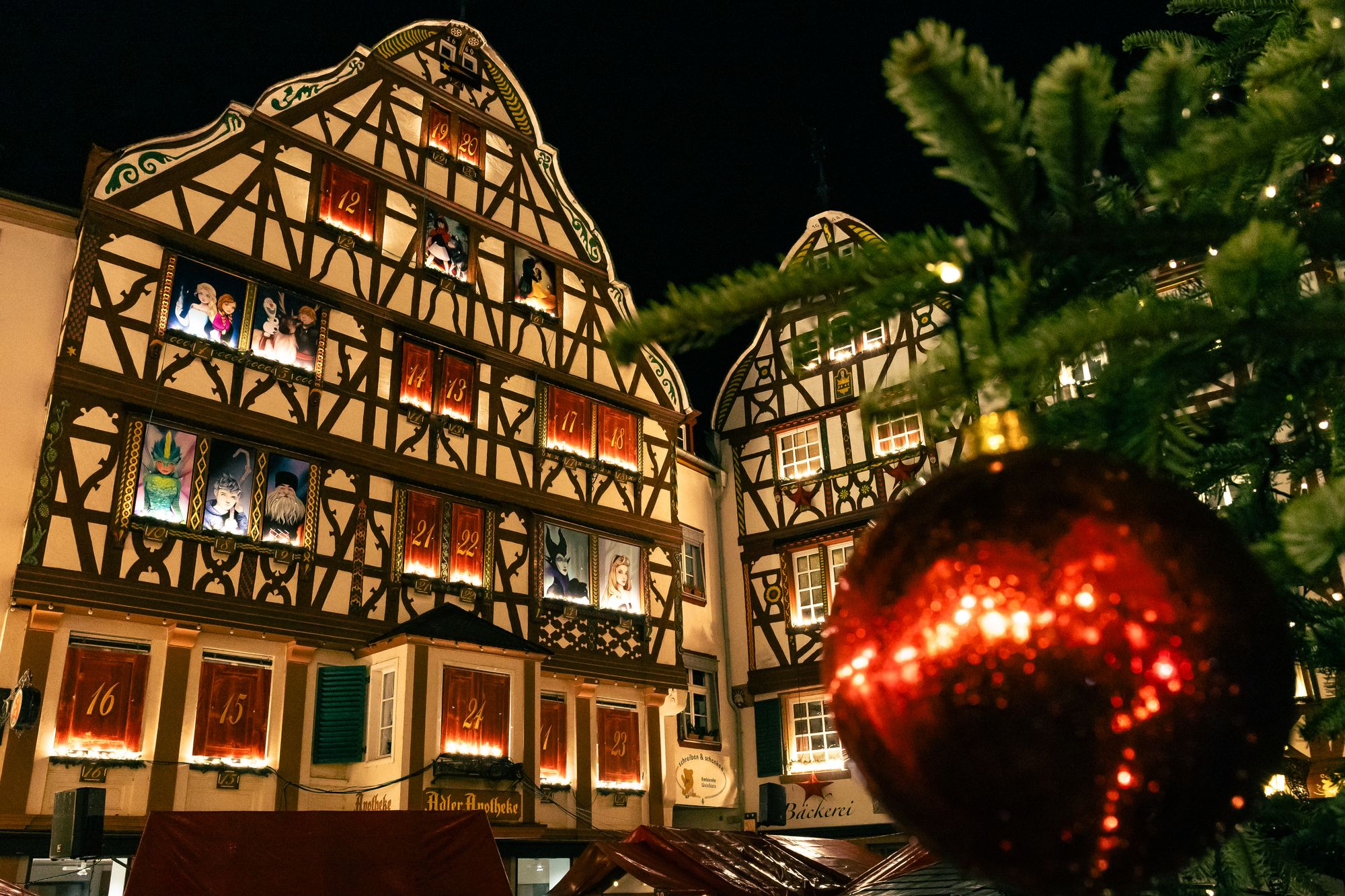 The Christmas market in Bernkastel-Kues, Germany was beautiful, but shut!