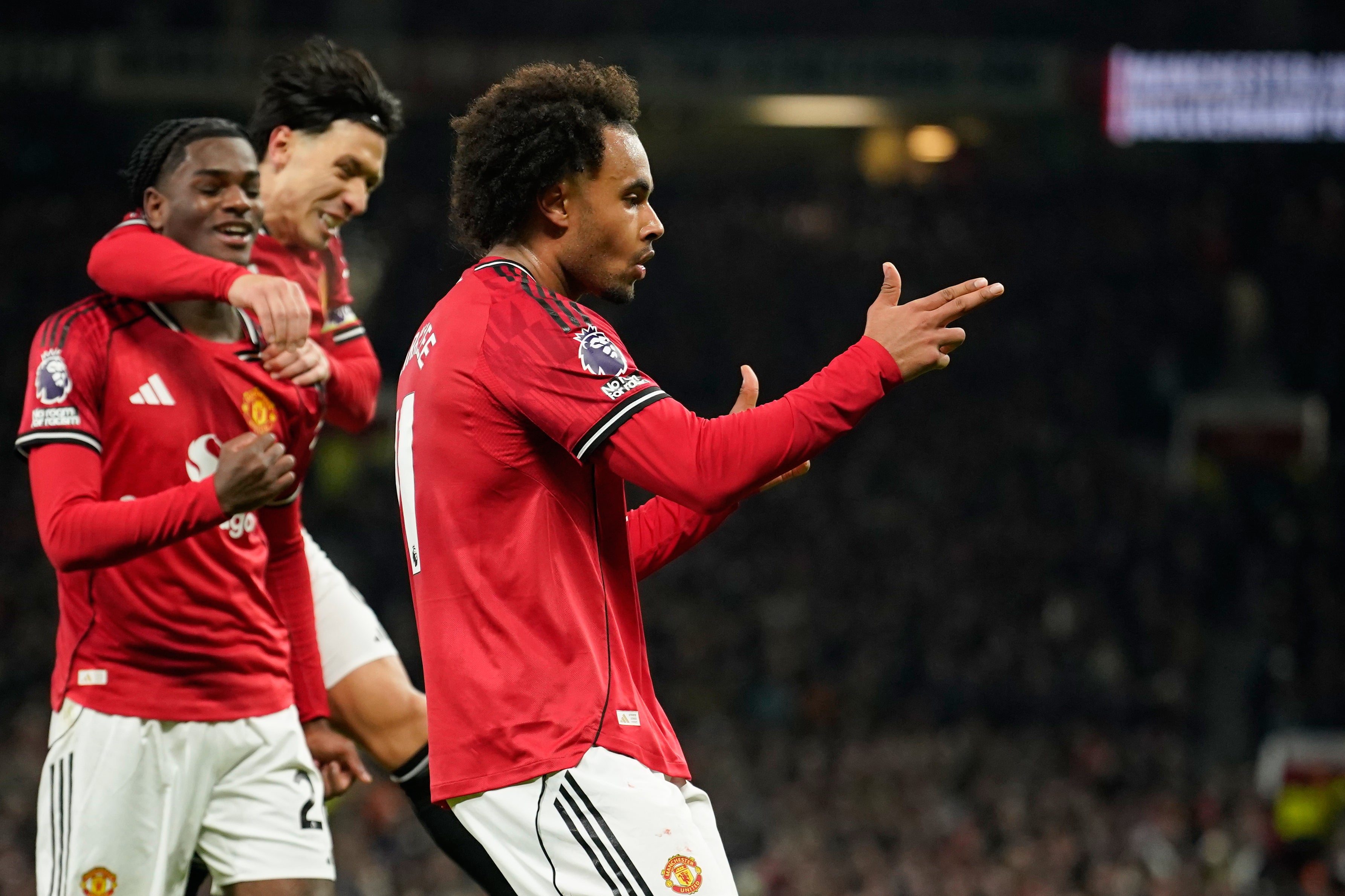 Joshua Zirkzee celebrated scoring his first home league goal for more than year