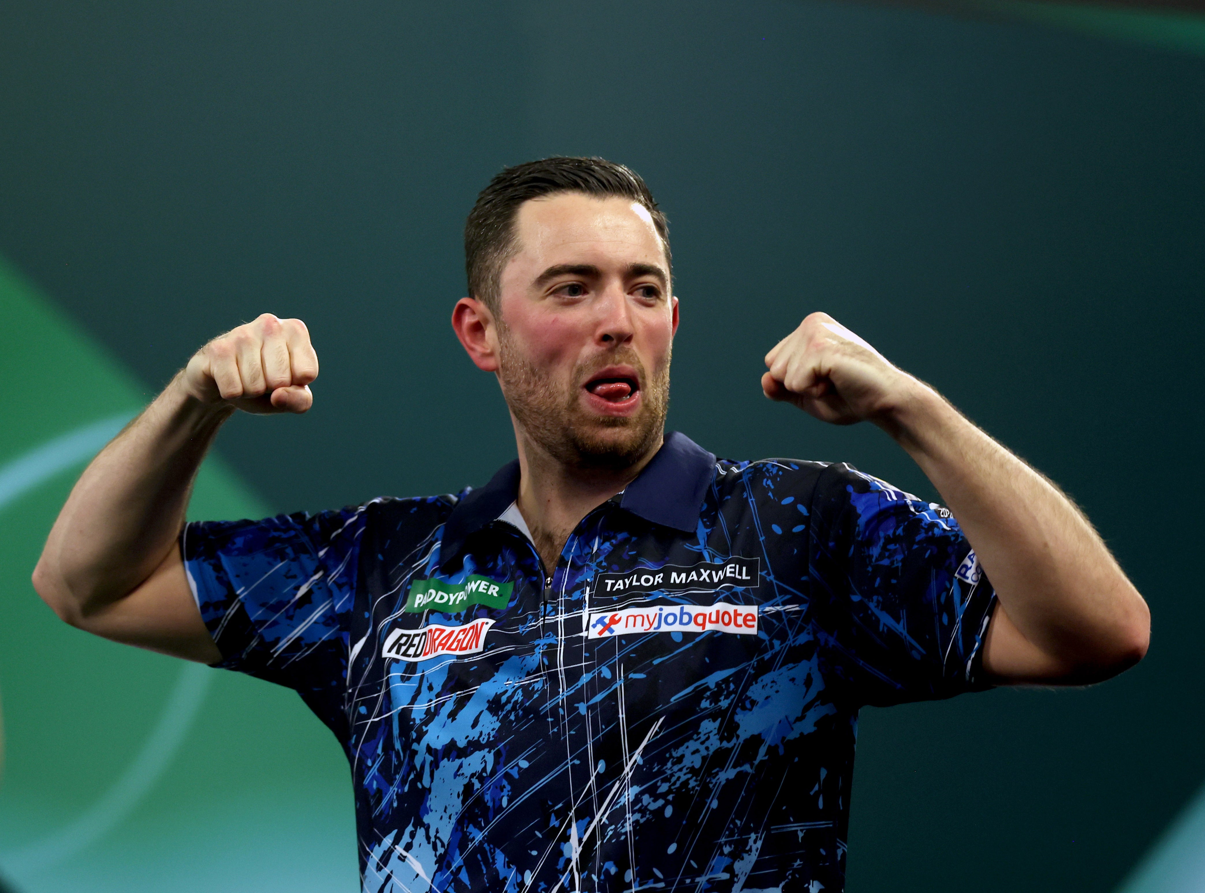 Luke Humphries cruised through to set up a mouth-watering quarter-final with Gian van Veen