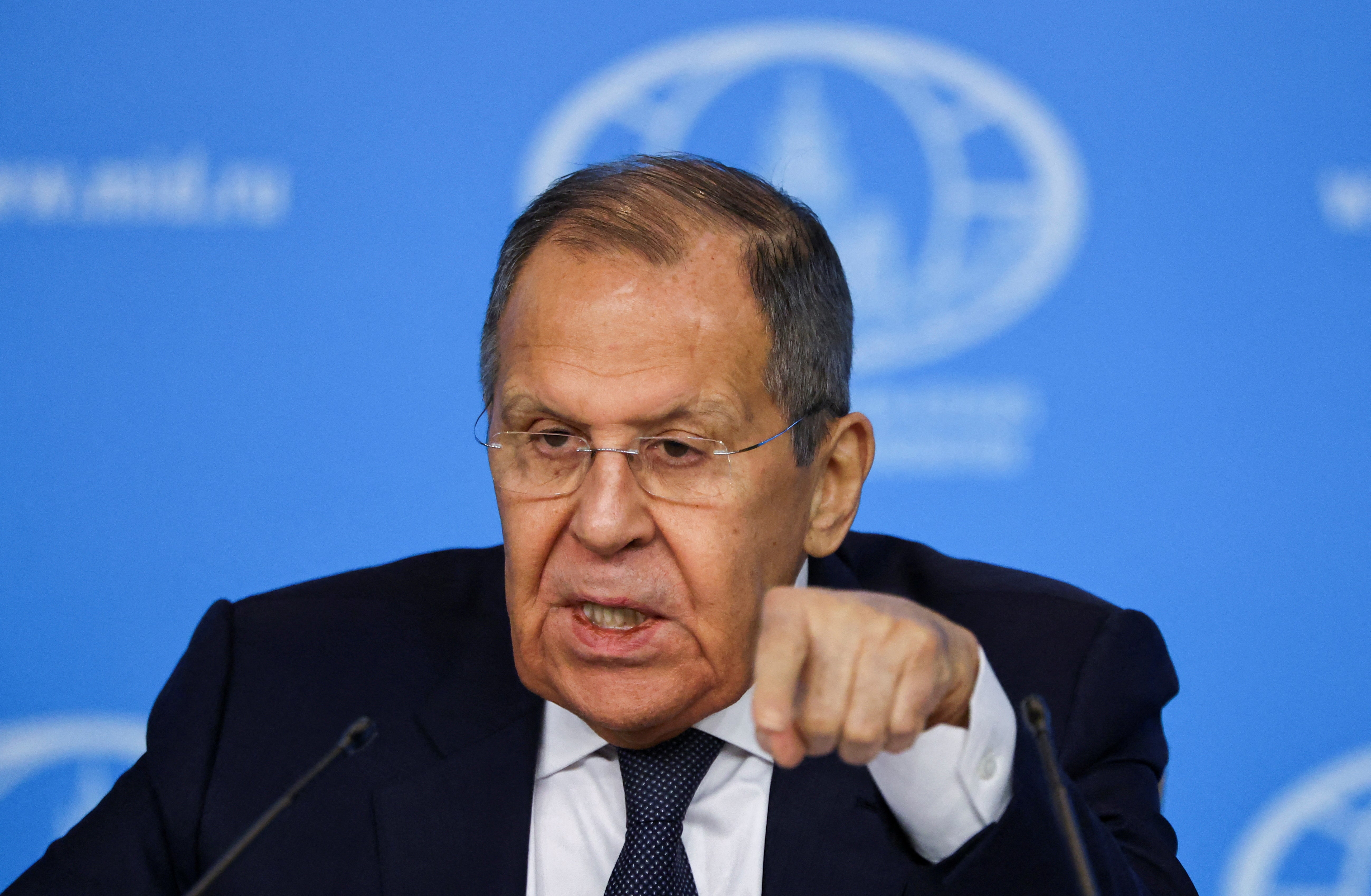 Russia's foreign minister Sergei Lavrov holds annual press conference in Moscow