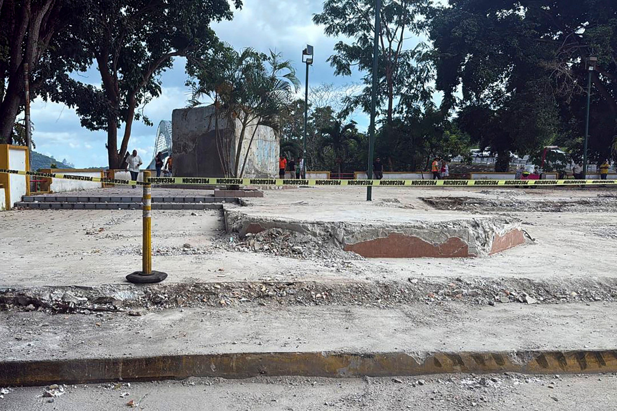 The site where a Chinese monument once stood before it was demolished in Arraijan, Panama
