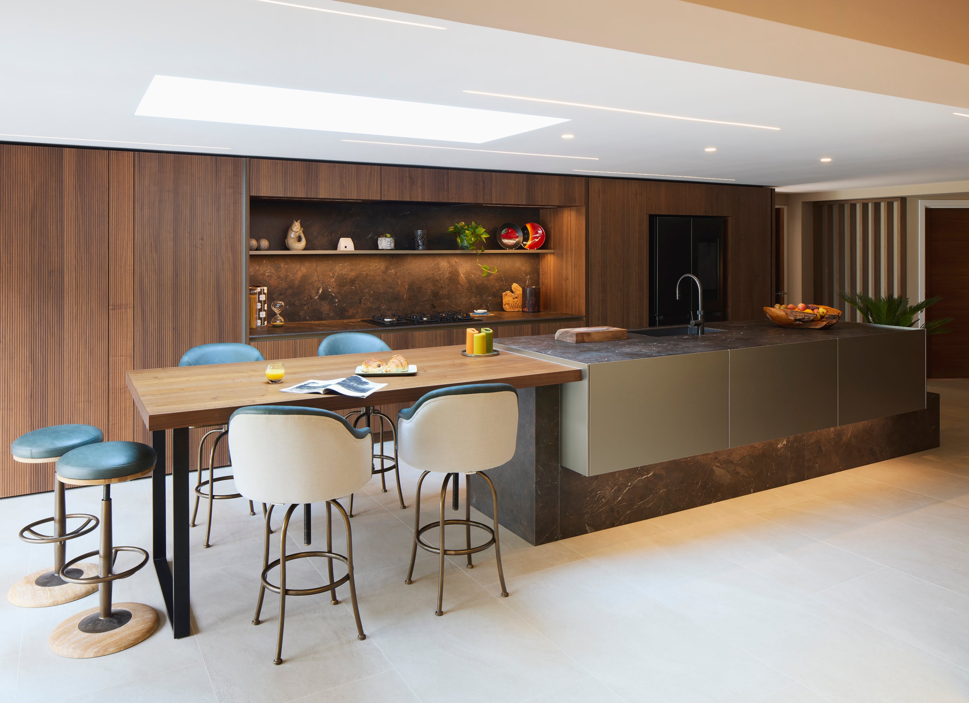 Expect to see dark wood used in the most chic interiors