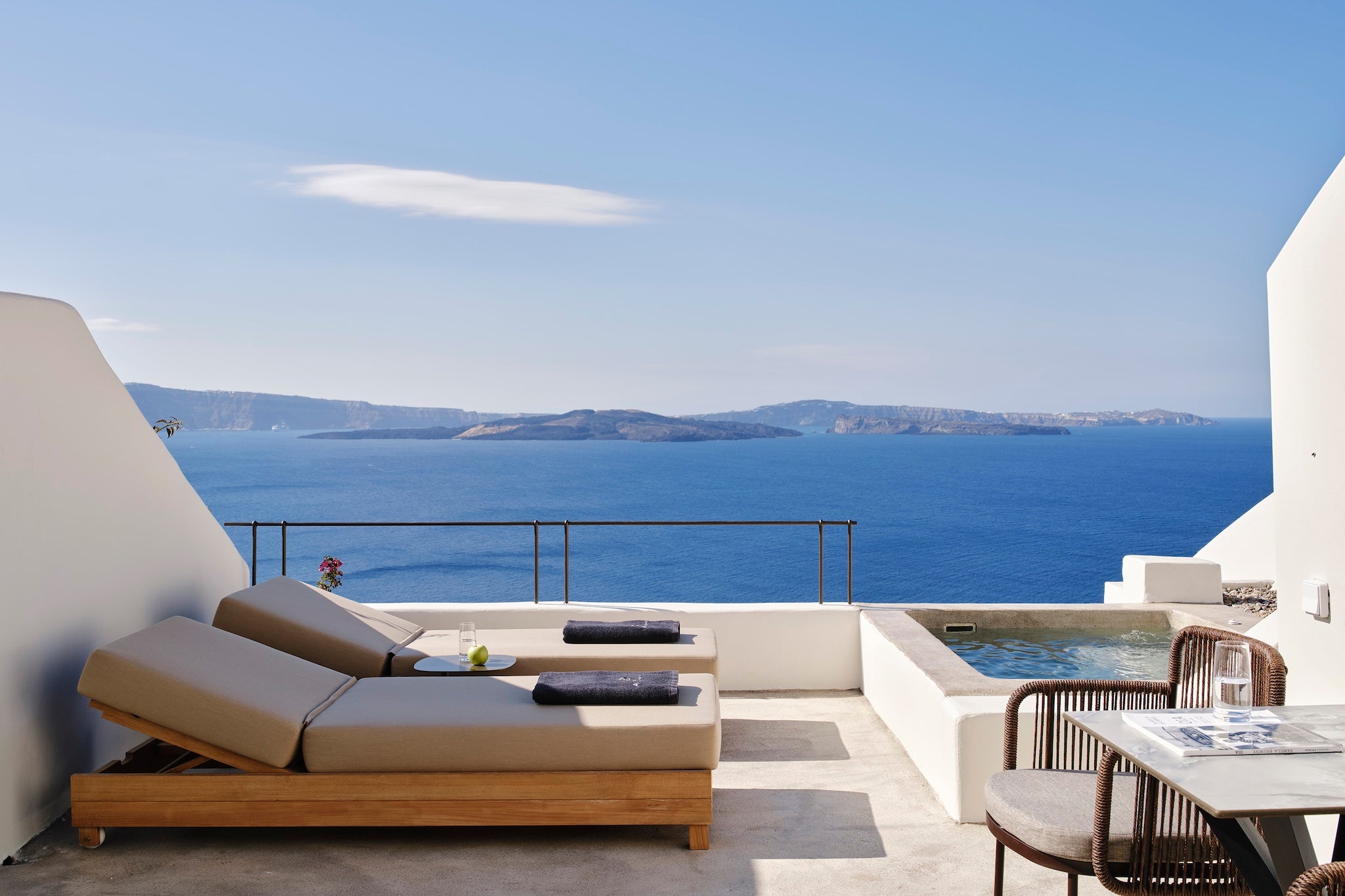 <p>The decor at Andronis is modern, muted and minimal</p>