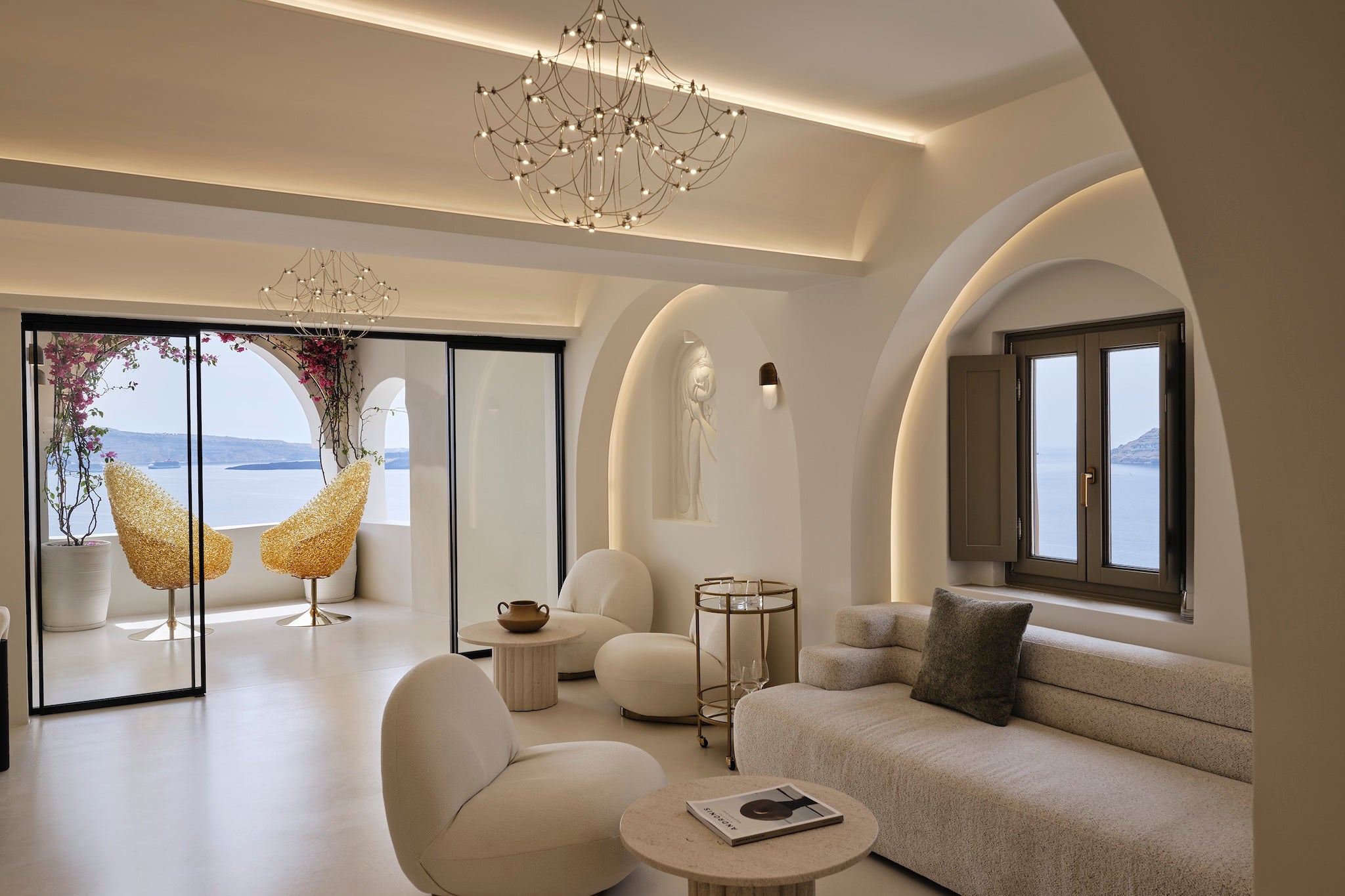 Andronis is located just off Oia’s buzzy marble-paved strip of shops and restaurants