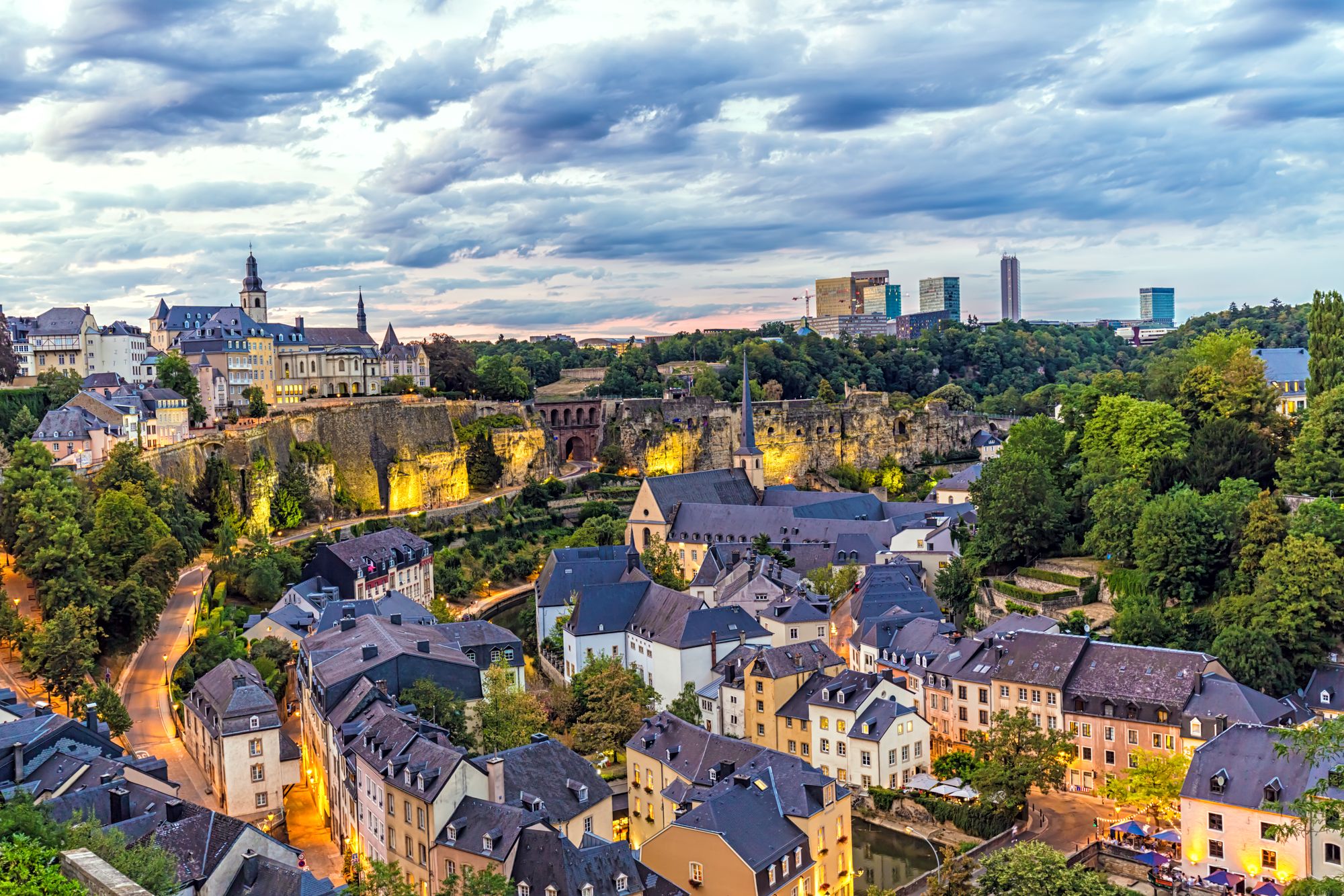 Luxembourg City Old Town is a Unesco-listed district built on a rocky outcrop