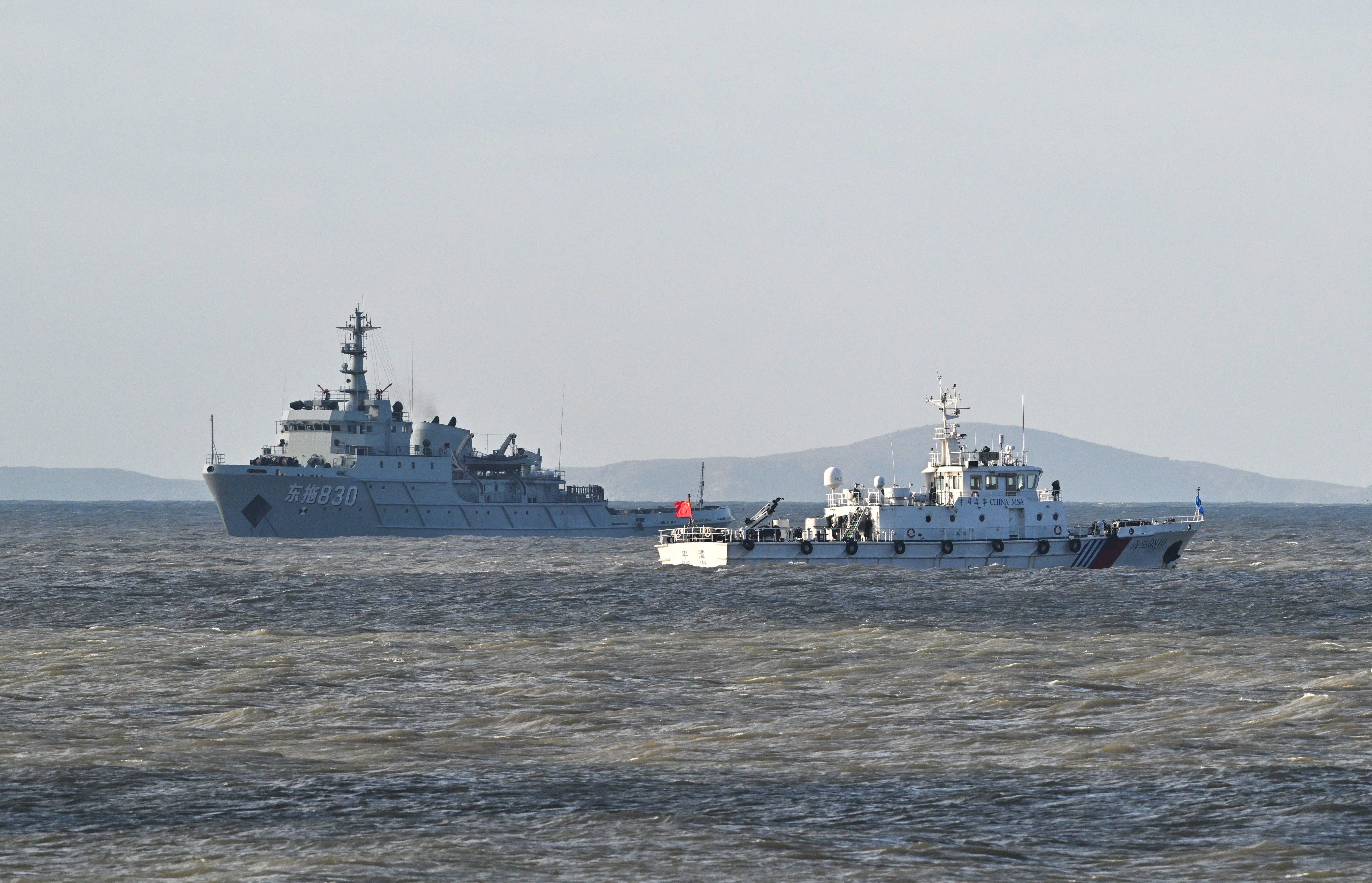<p>Chinese ships patrol in eastern China's Fujian province, the closest point to Taiwan, in December</p>