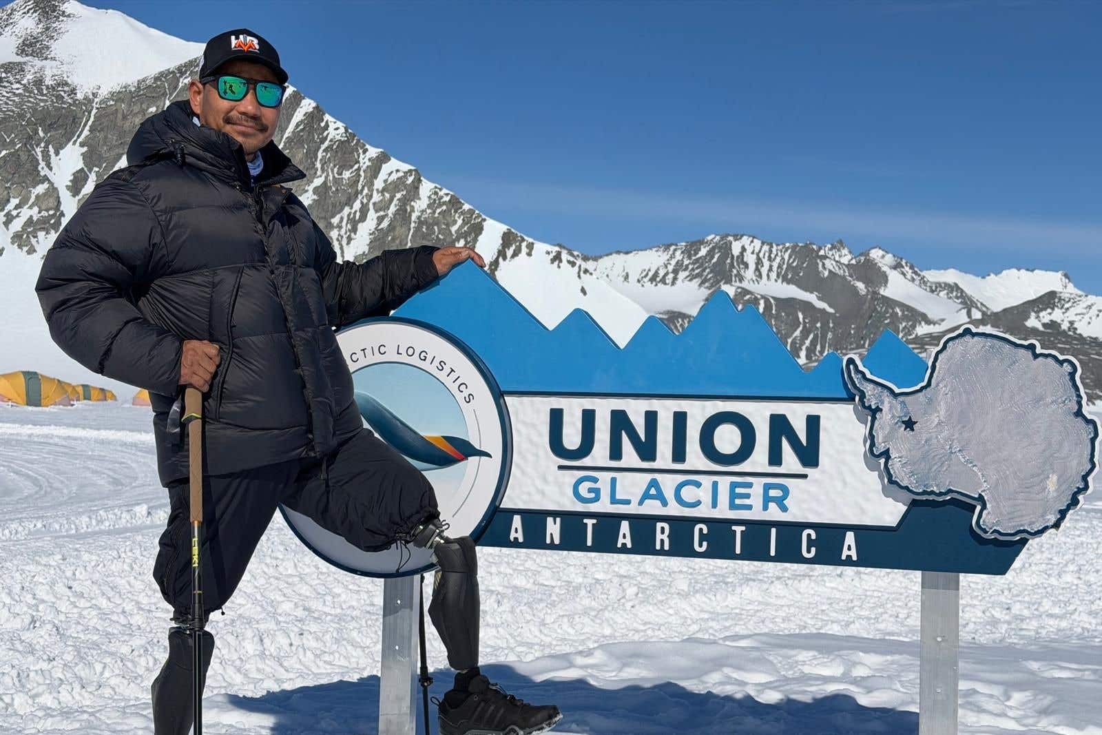 Hari Budha Magar his legs serving in Afghanistan (Hari Budha Magar/PA)