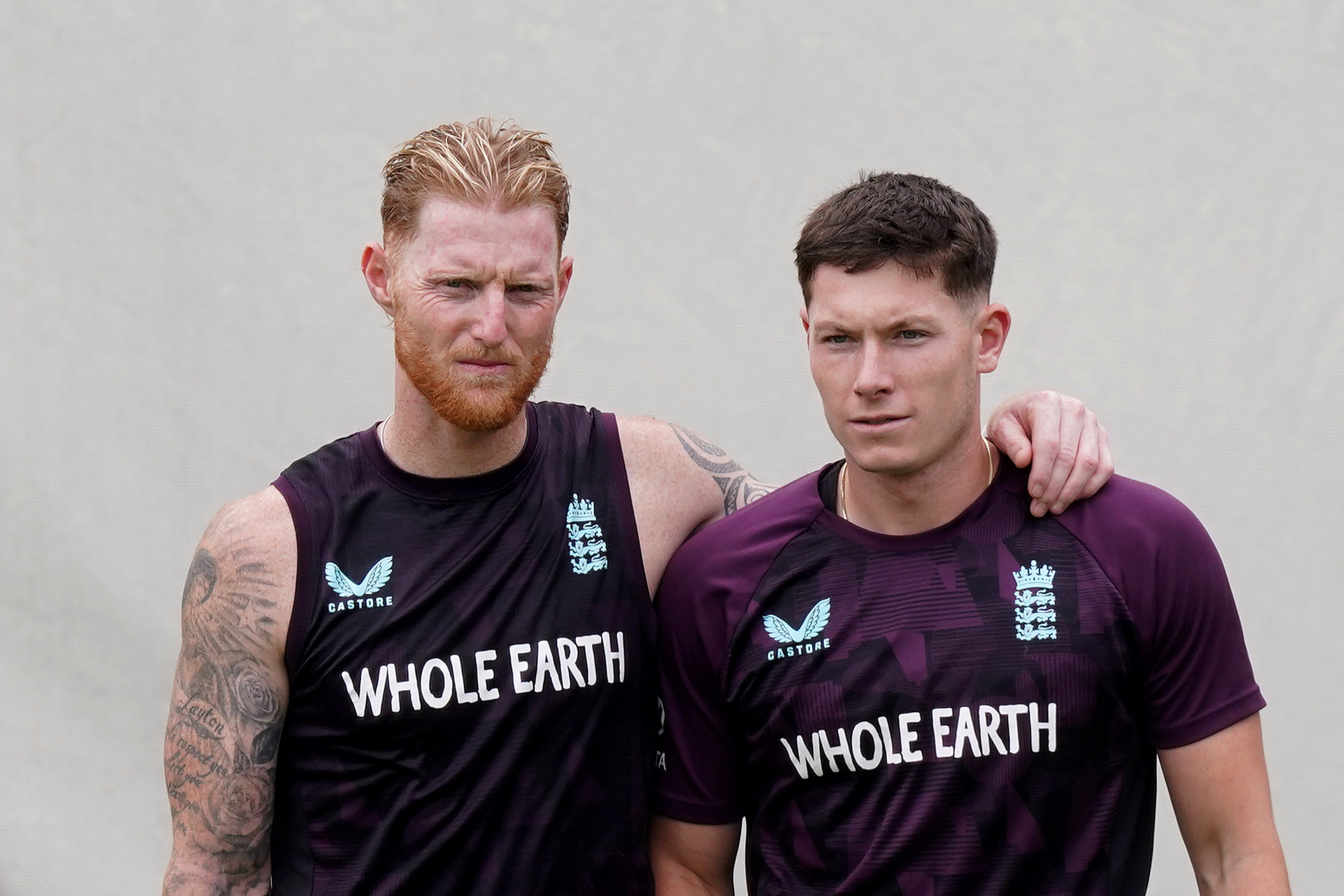 Ben Stokes, left, is set to hand Matthew Potts, right, his Ashes opportunity (Robbie Stephenson/PA)