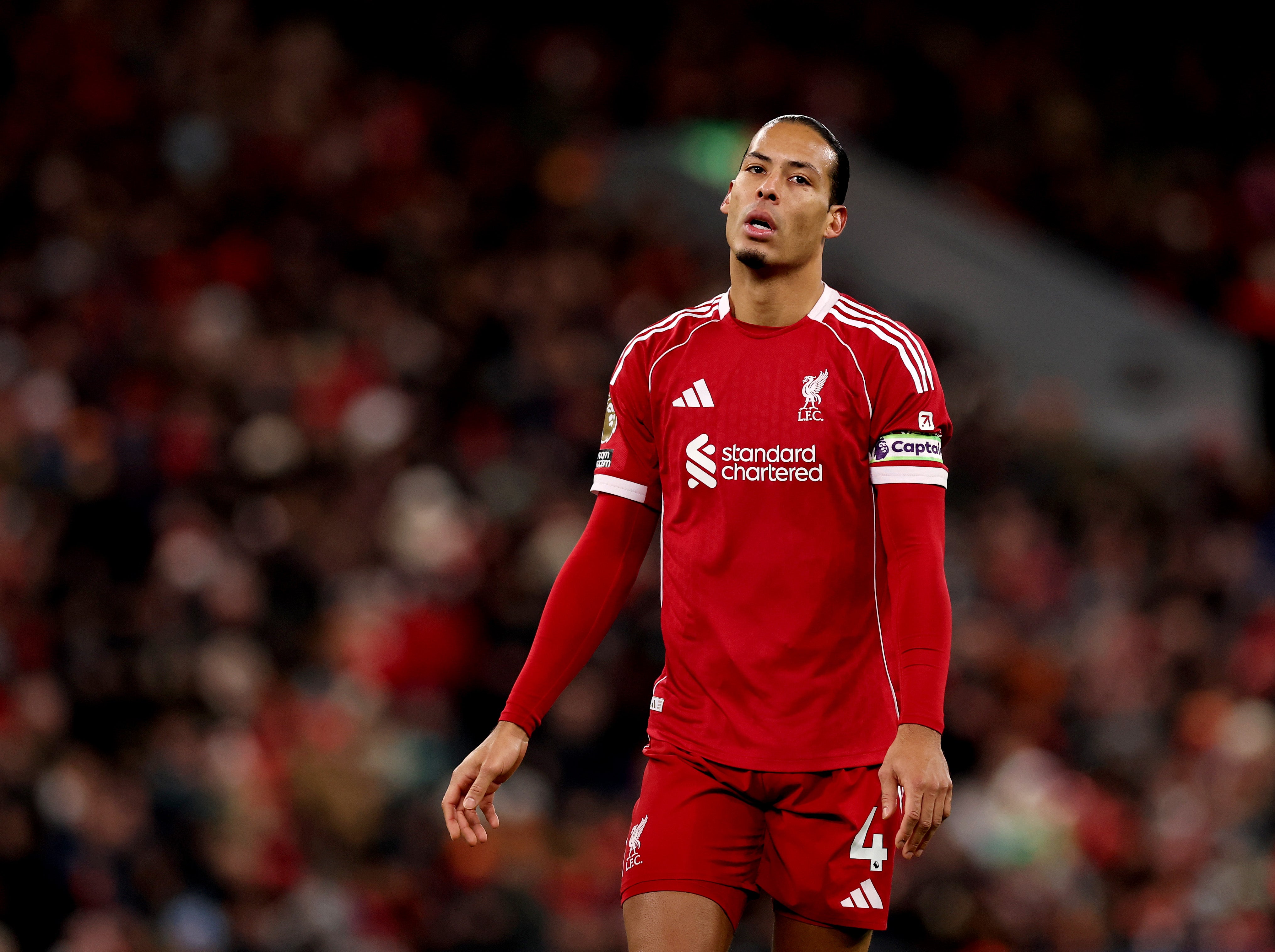 Virgil van Dijk during the Premier League match between Liverpool and Leeds United