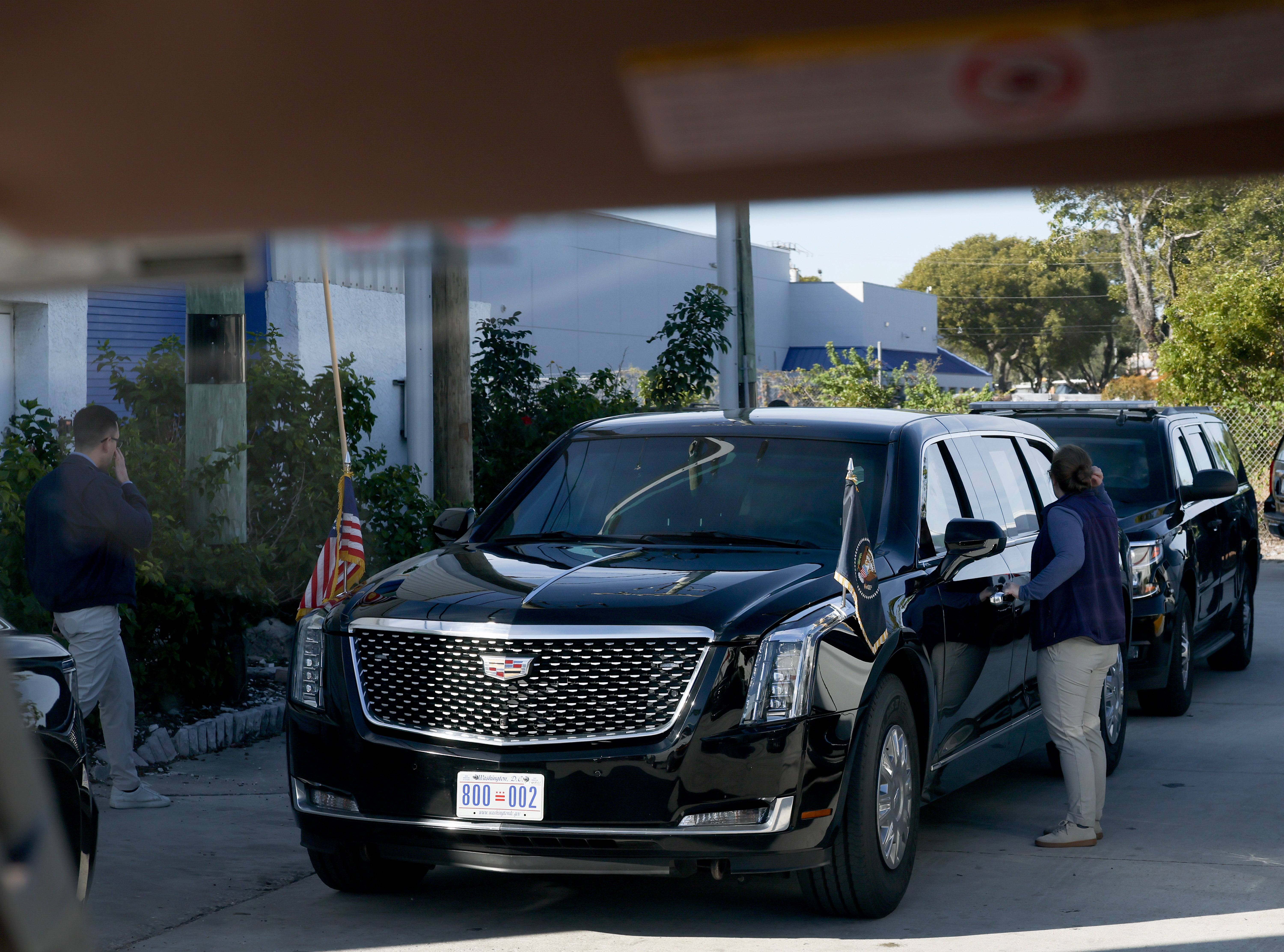 <p>President Donald Trump stopped at Arc Stone and Tile in Lake Worth, Fla. to shop for marble for his White House ballroom</p>