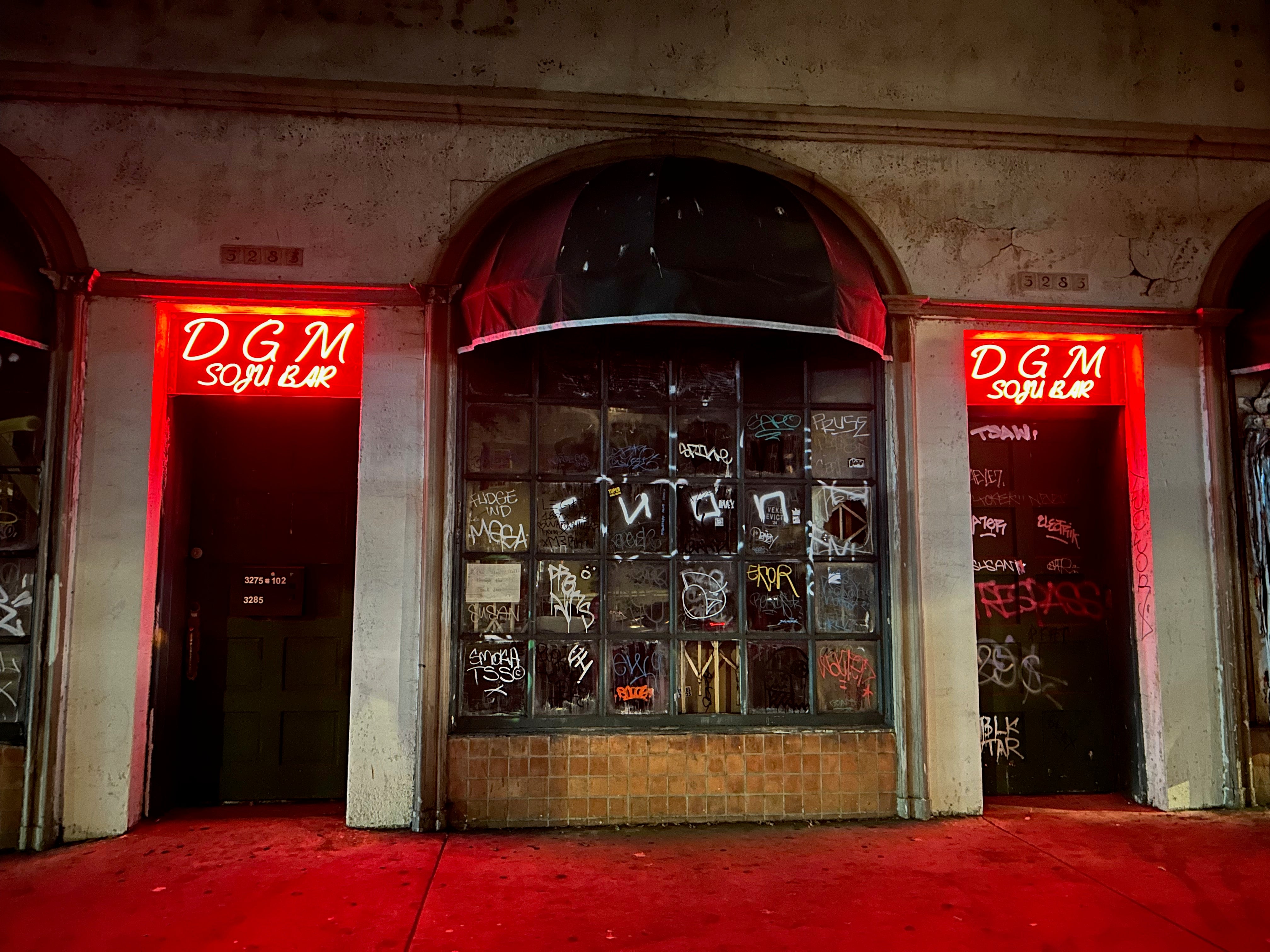 The unassuming facade of DGM Soju Bar in Koreatown
