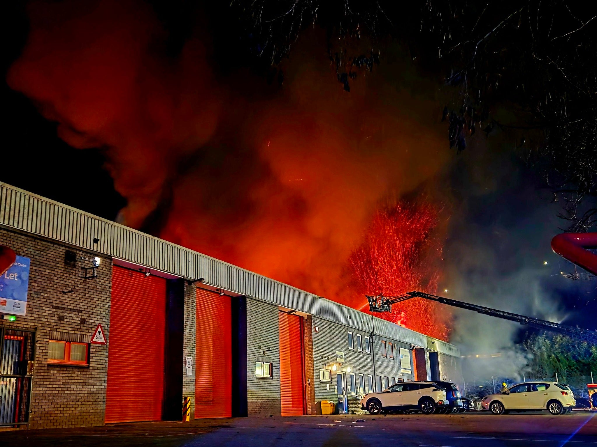 South Yorkshire Fire & Rescue said they have 10 fire engines and two turntable ladders in attendance at the fire near Meadowhall