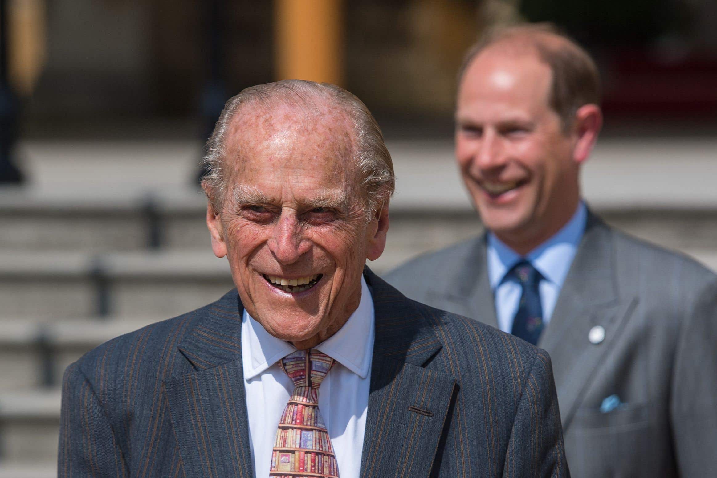 The then Duke of Edinburgh (left) and then Earl of Wessex at the Duke of Edinburgh’s Award gold award presentations at Buckingham Palace (Dominic Lipinski/PA)