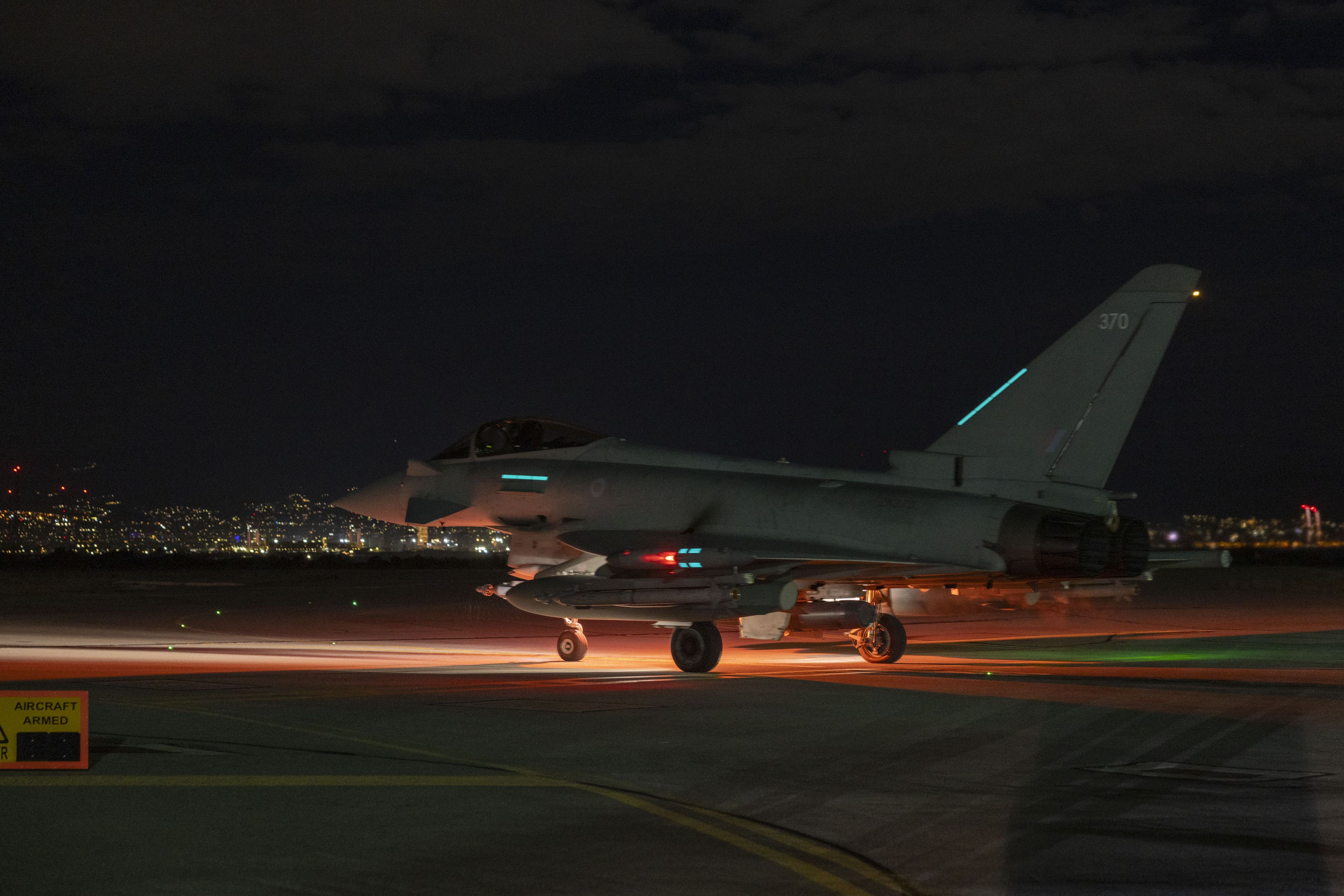 RAF Typhoon aircraft took part in a joint strike (Sgt Lee Goddard/MoD Crown copyright/PA)