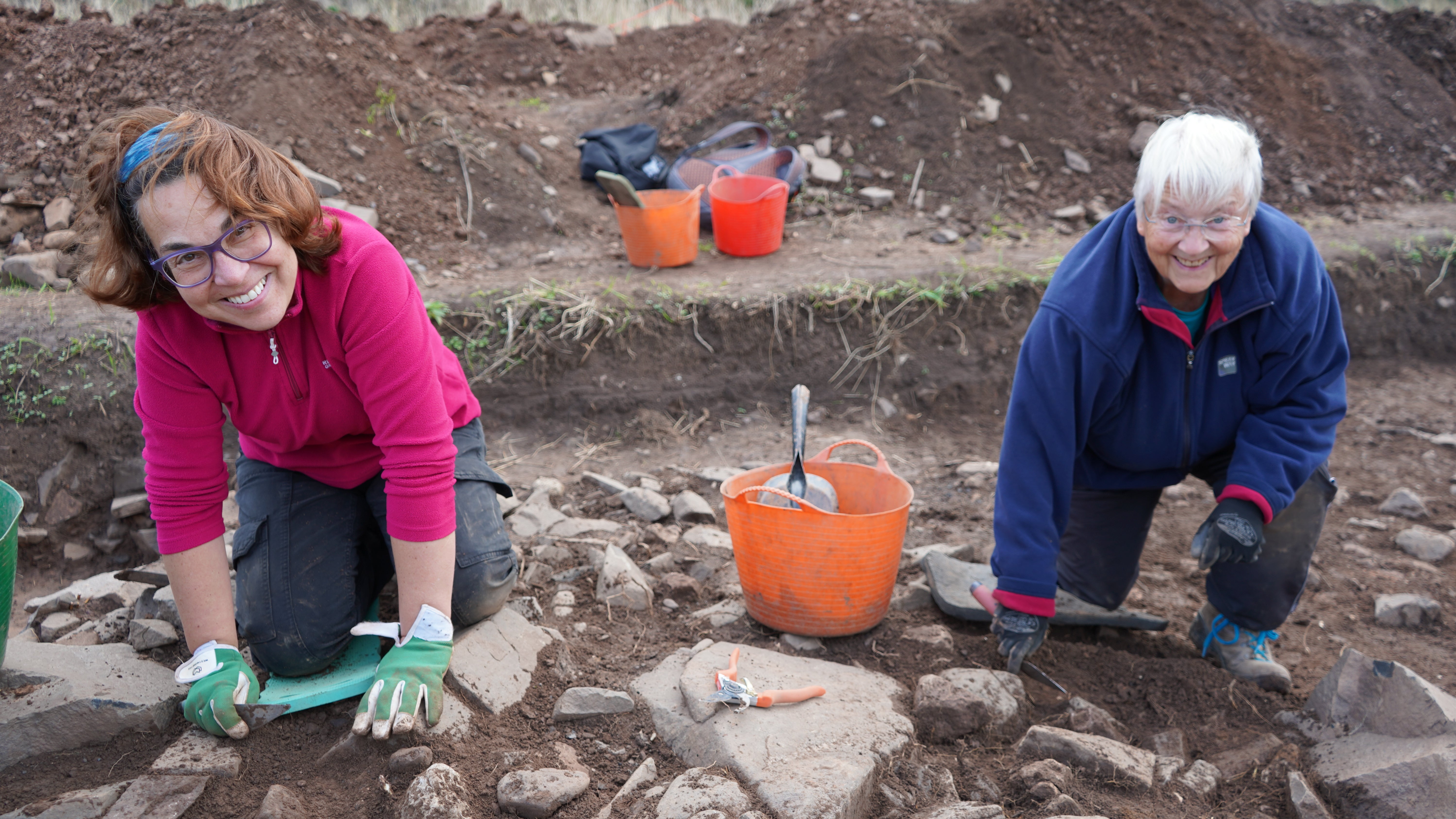Venturers Liz and Eve in the trench