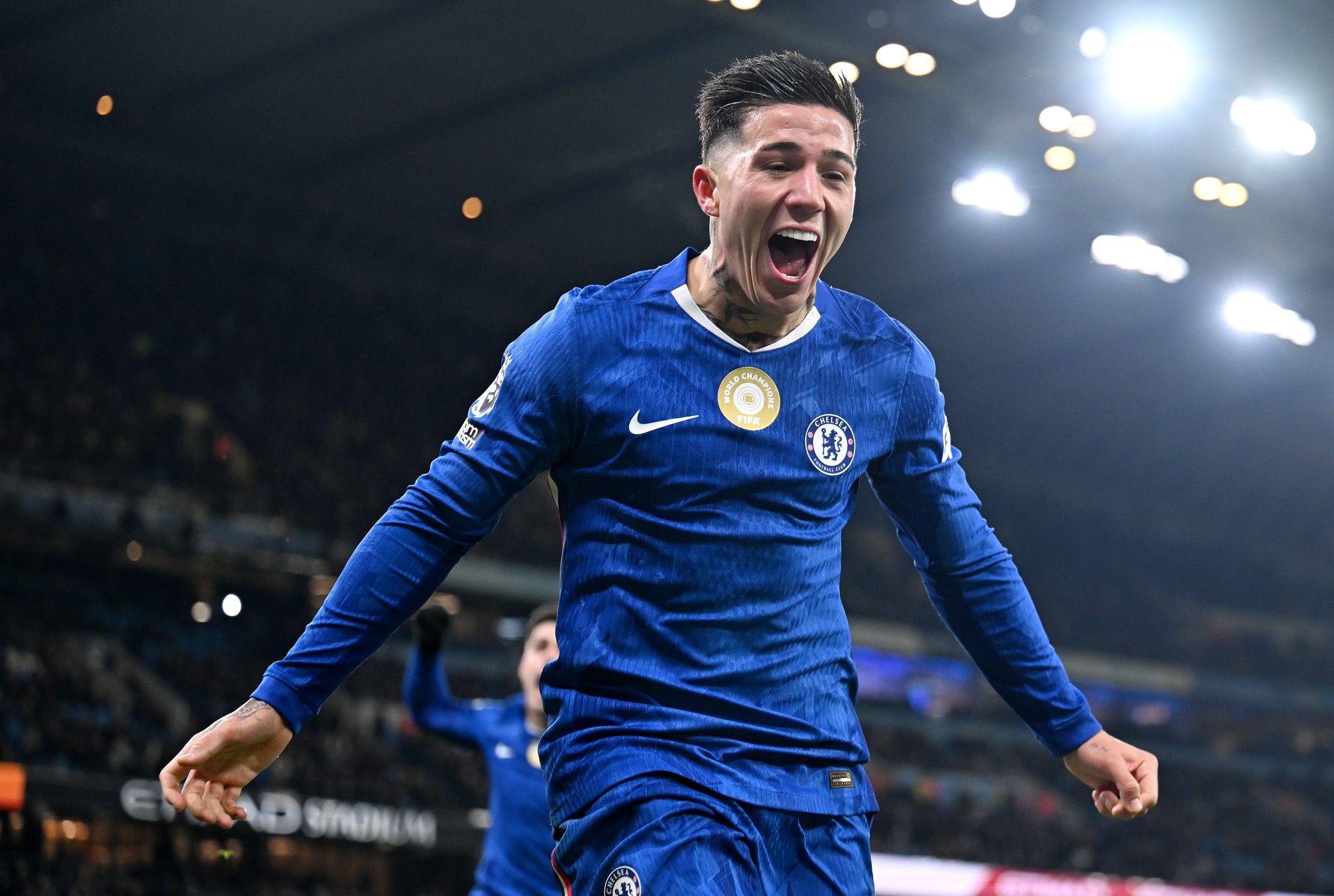 Enzo Fernandez of Chelsea celebrates scoring