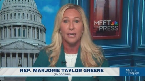 <p>Marjorie Taylor Greene criticized Trump's continued focus on foreign policy in an interview with NBC News</p>