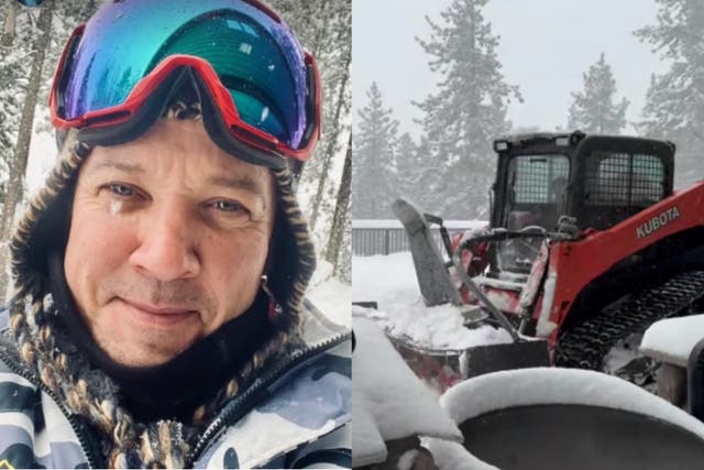 <p>Jeremy Renner shared a video of a snow plow at his home three years after he was almost killed in an accident with the machine </p>