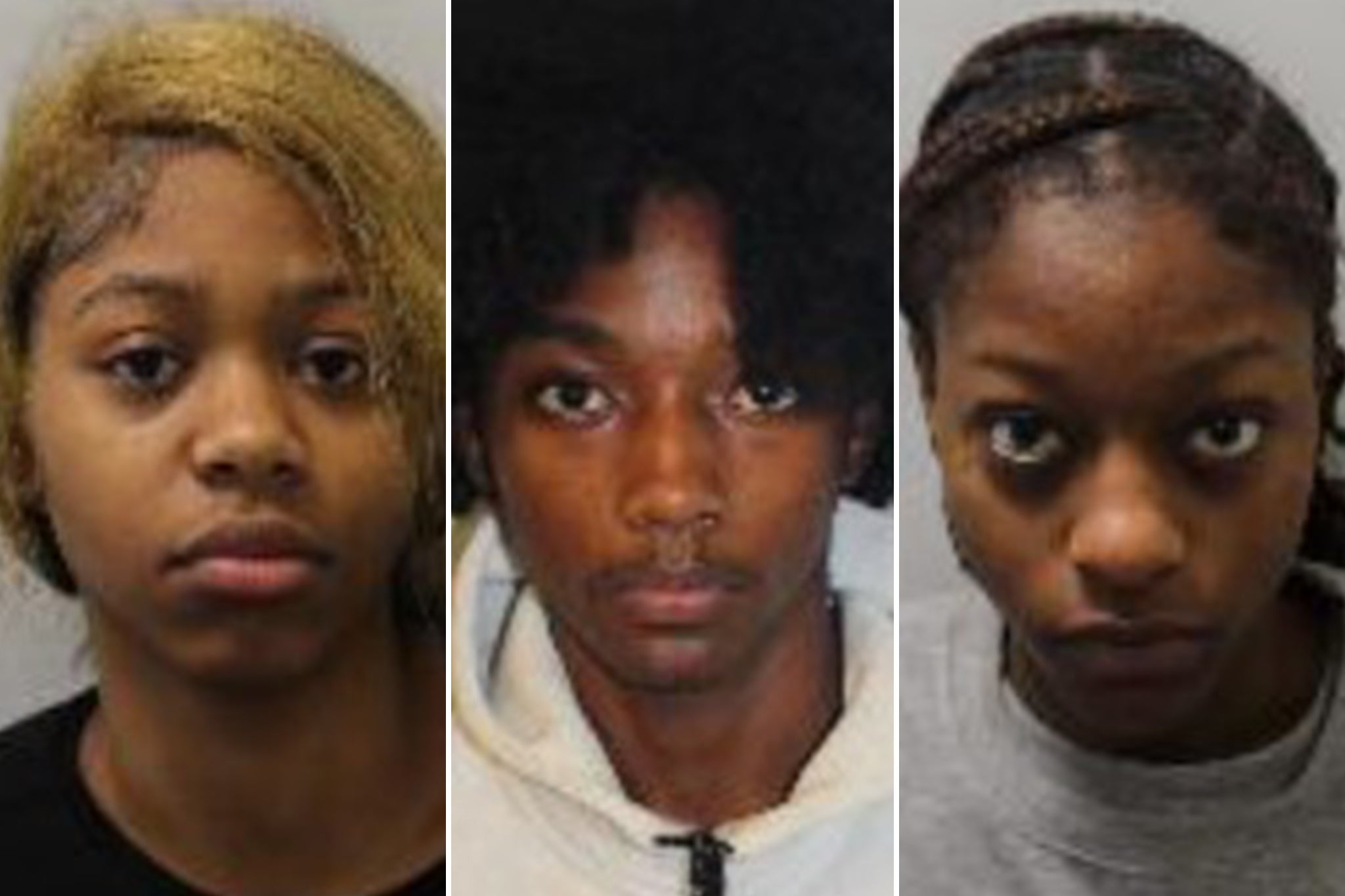From left to right: Jaidee Bingham, of Dagenham, Mia Campos-Jorge of Tottenham, and Eymaiyah Lee Bradshaw-McKoy of Brixton