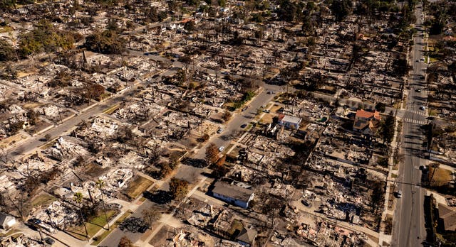<p>Thousands of properties burned during the Eaton fire rest in the Altadena area of Los Angeles county, California on January 21, 2025</p>