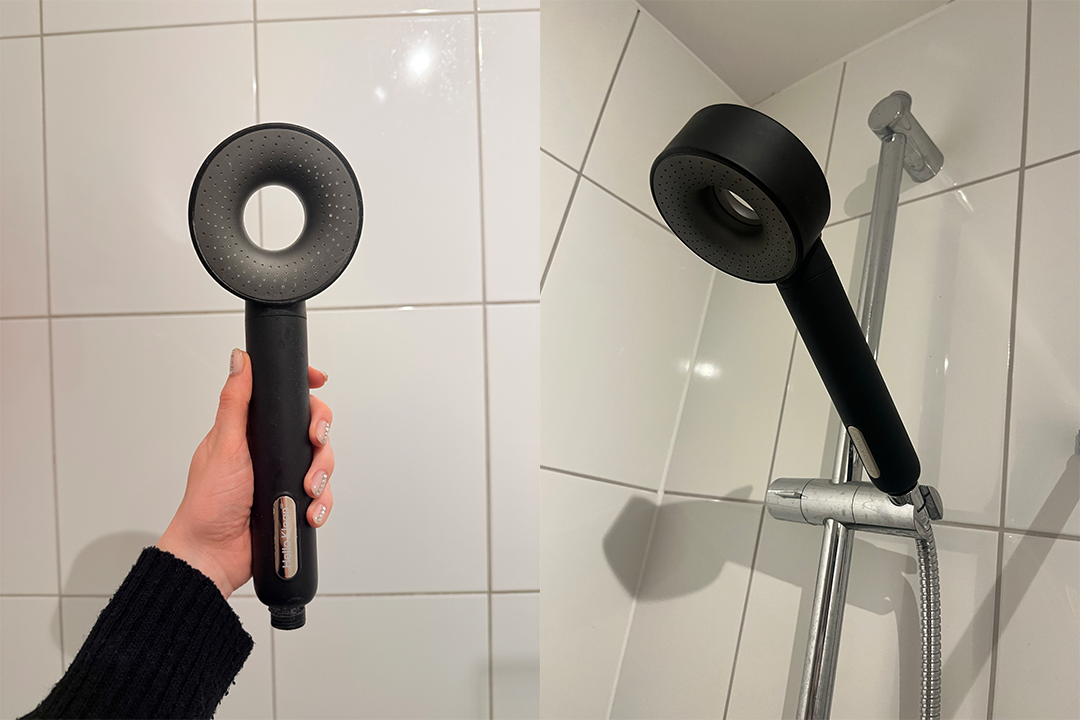 The Hello Klean shower filter is one of the most sleek designs