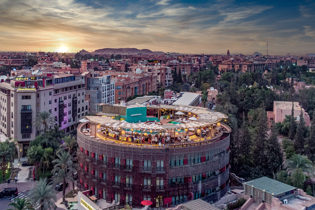<p>The hotel’s rooftop boasts 360 views of the Atlas Mountains and Medina </p>