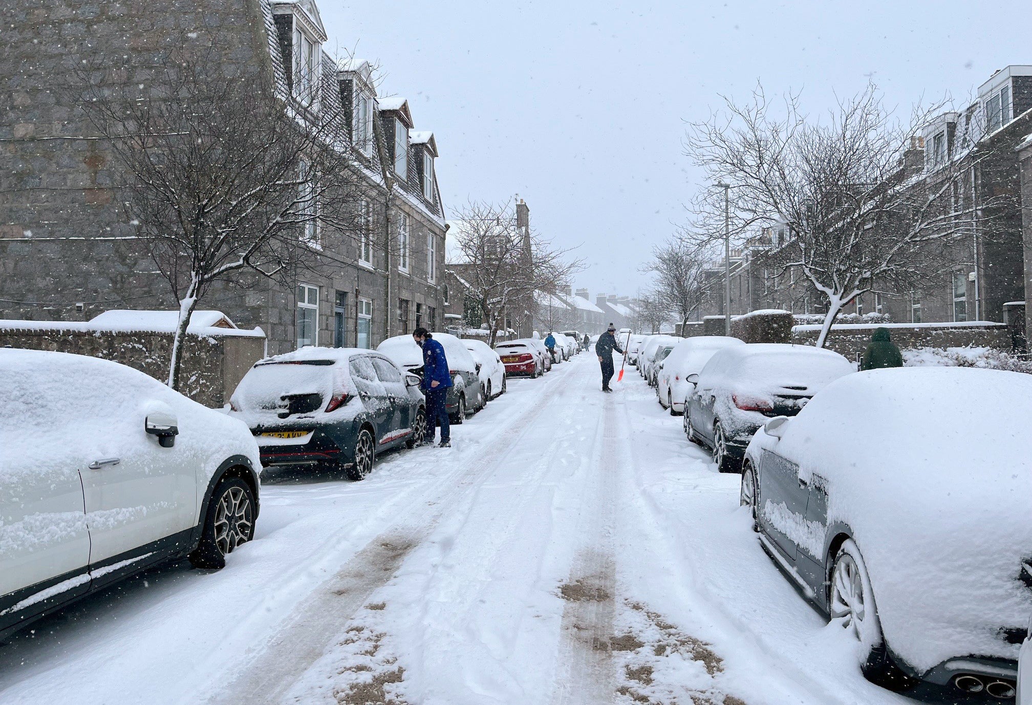 <p>Wintry conditions seen in Aberdeen on Sunday</p>