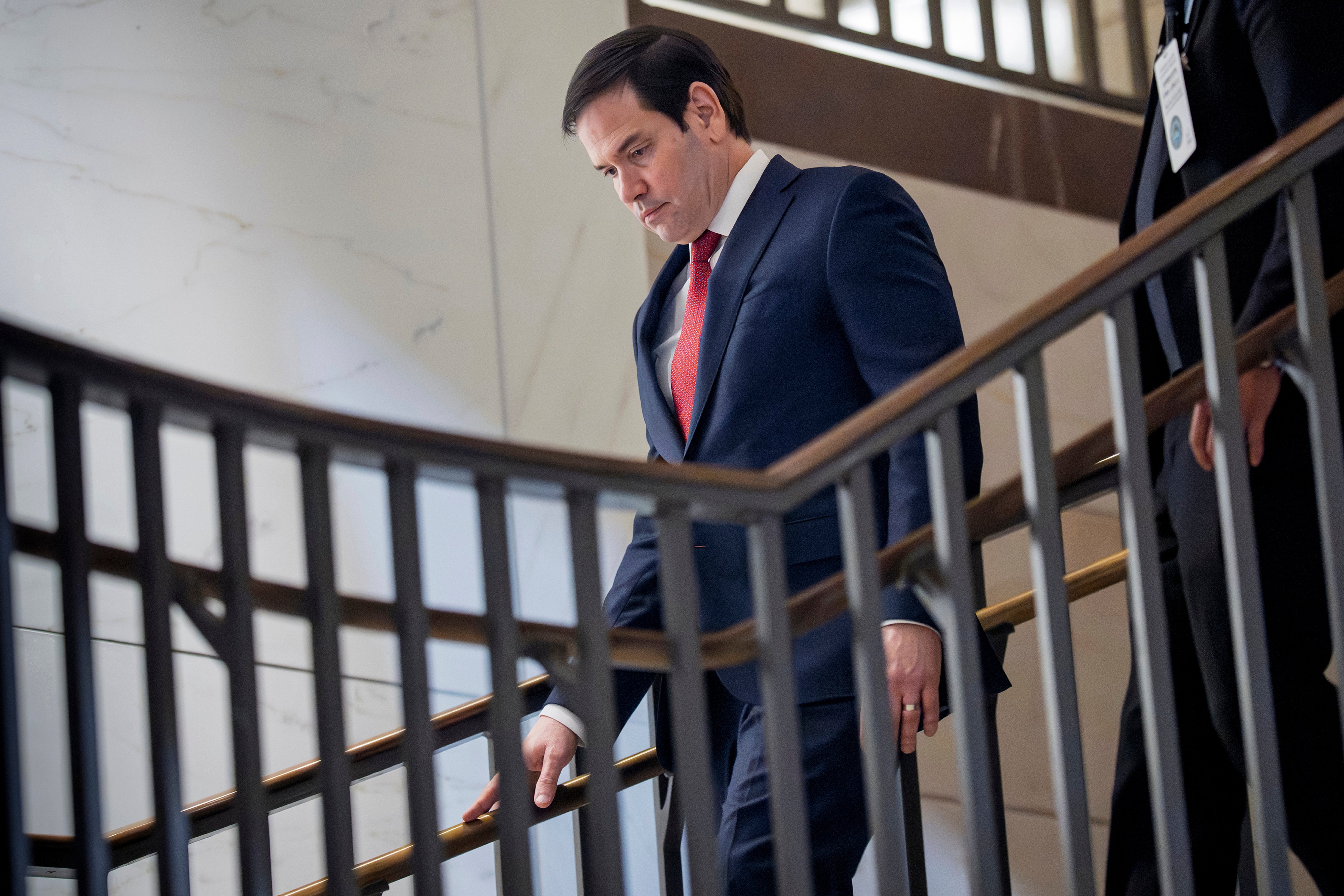 Democrats in the Senate have criticized their former colleague Marco Rubio, whose role as Secretary of State puts him in the center of the Venezuela crisis
