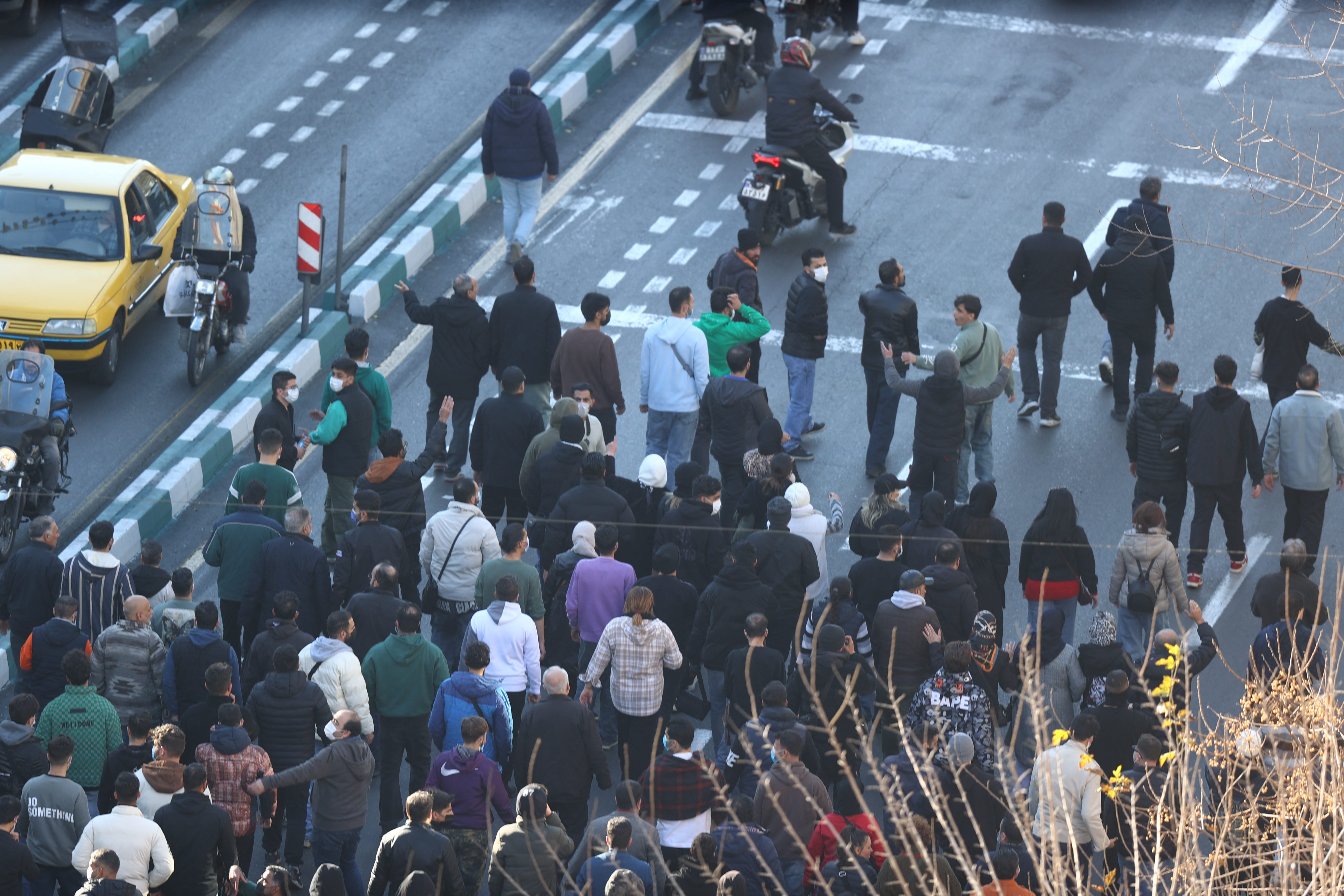<p>Protesters in Tehran</p>