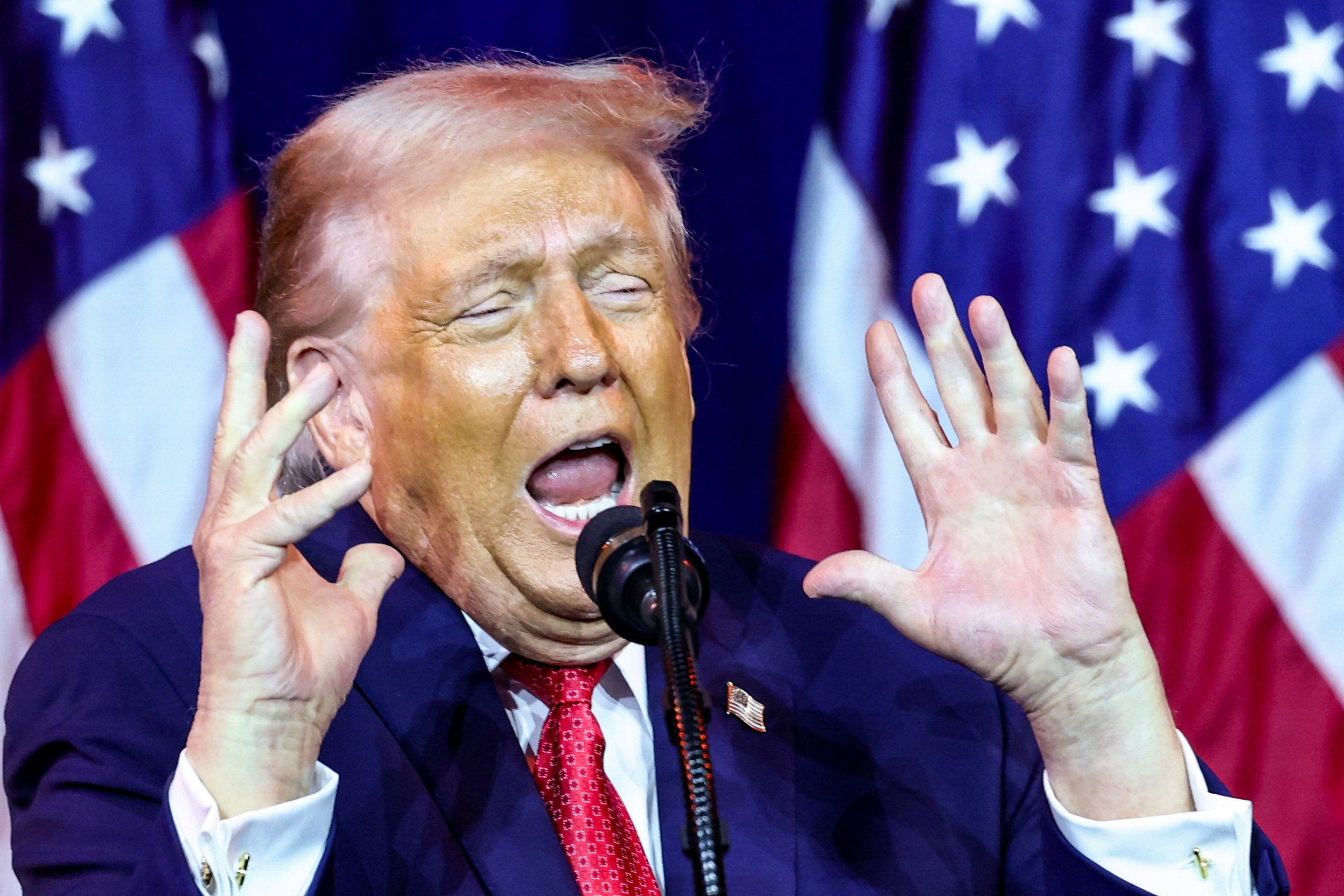 <p>Trump’s wooden style of dancing became a trademark of his election campaign</p>