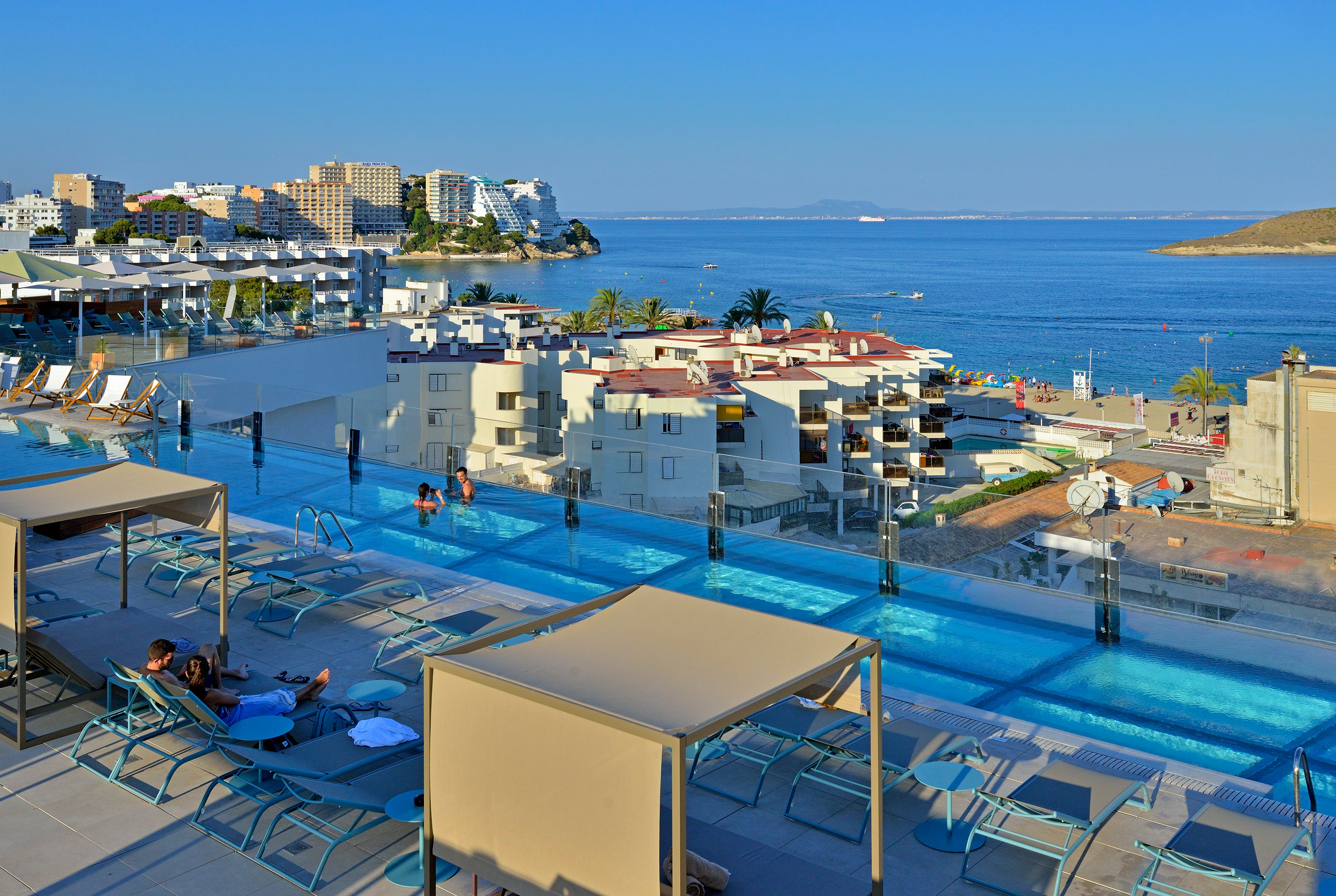 INNSiDE Calvia Beach has a rooftop pool, with views across the bay