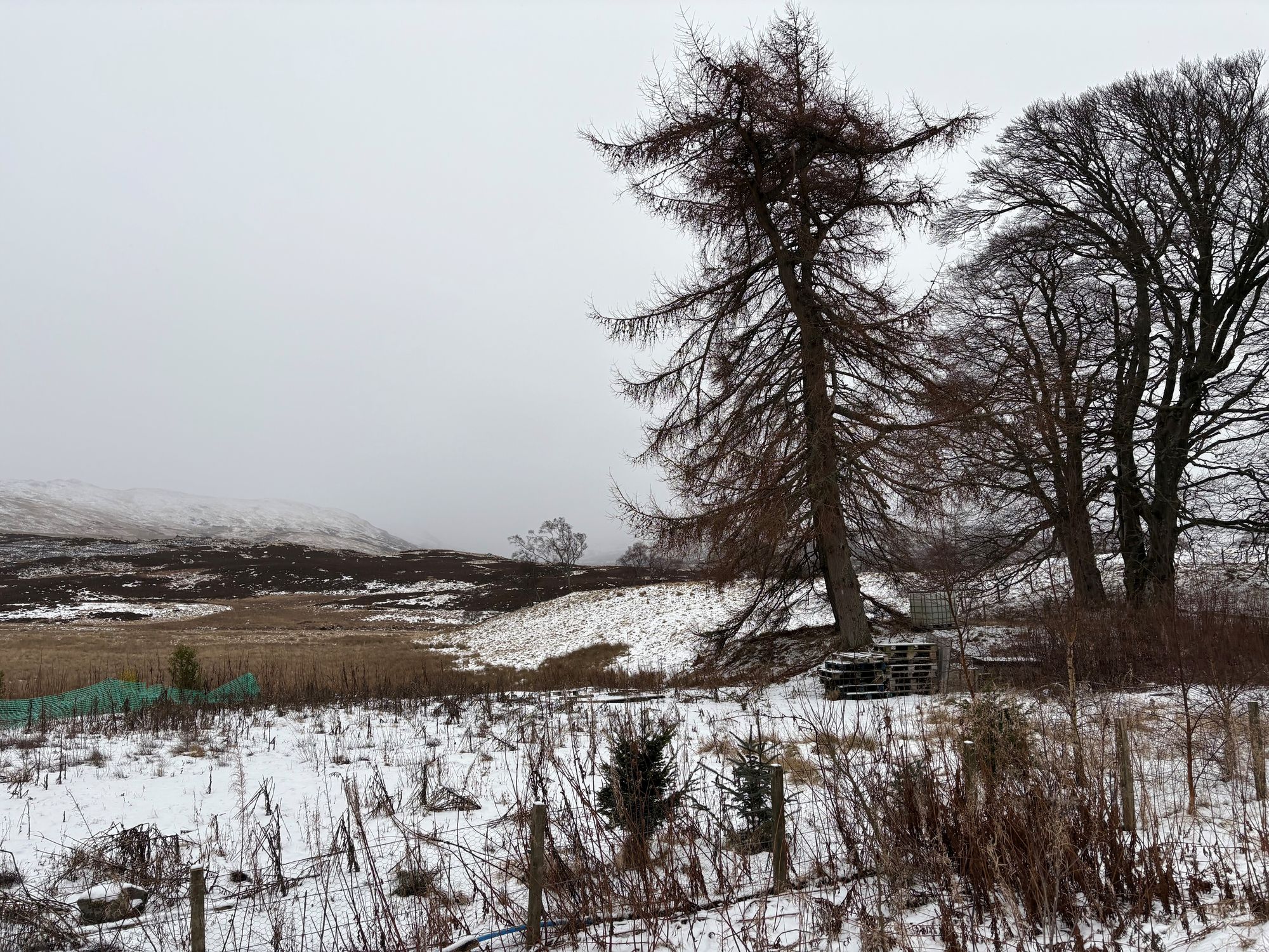 Fields of snow near in Amulree, Perth and Kinross