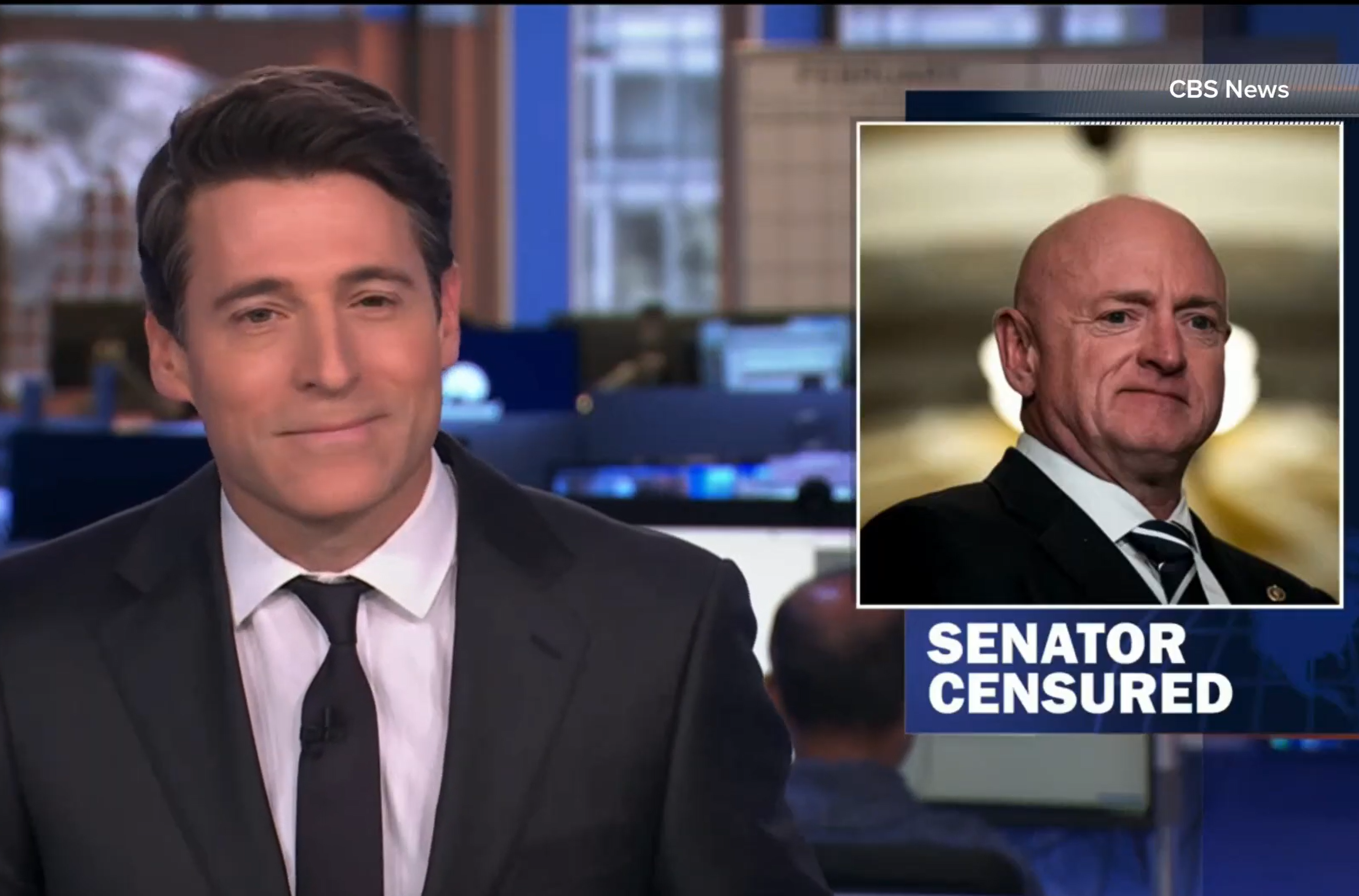 <p>Tony Dokoupil smiles apologetically as he navigates a production glitch during his first regular broadcast as the face of CBS Evening News on Monday</p>