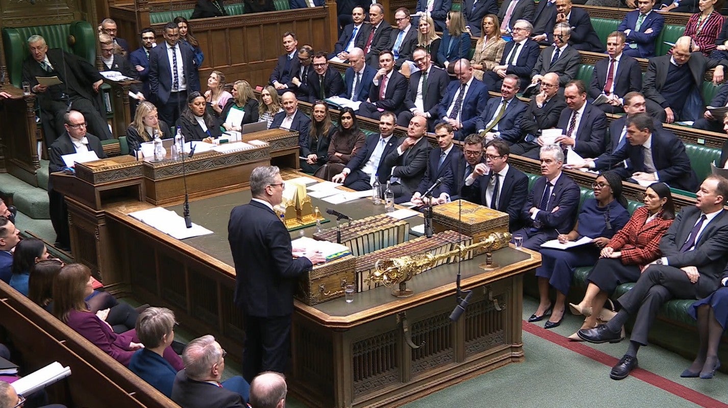 Starmer addresses the Commons during Prime Minister’s Questions