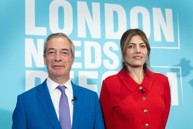 Nigel Farage is expected to reveal Reform UK’s leader in Scotland next week after unveiling Laila Cunningham as the party’s London mayoral candidate (Stefan Rousseau/PA)