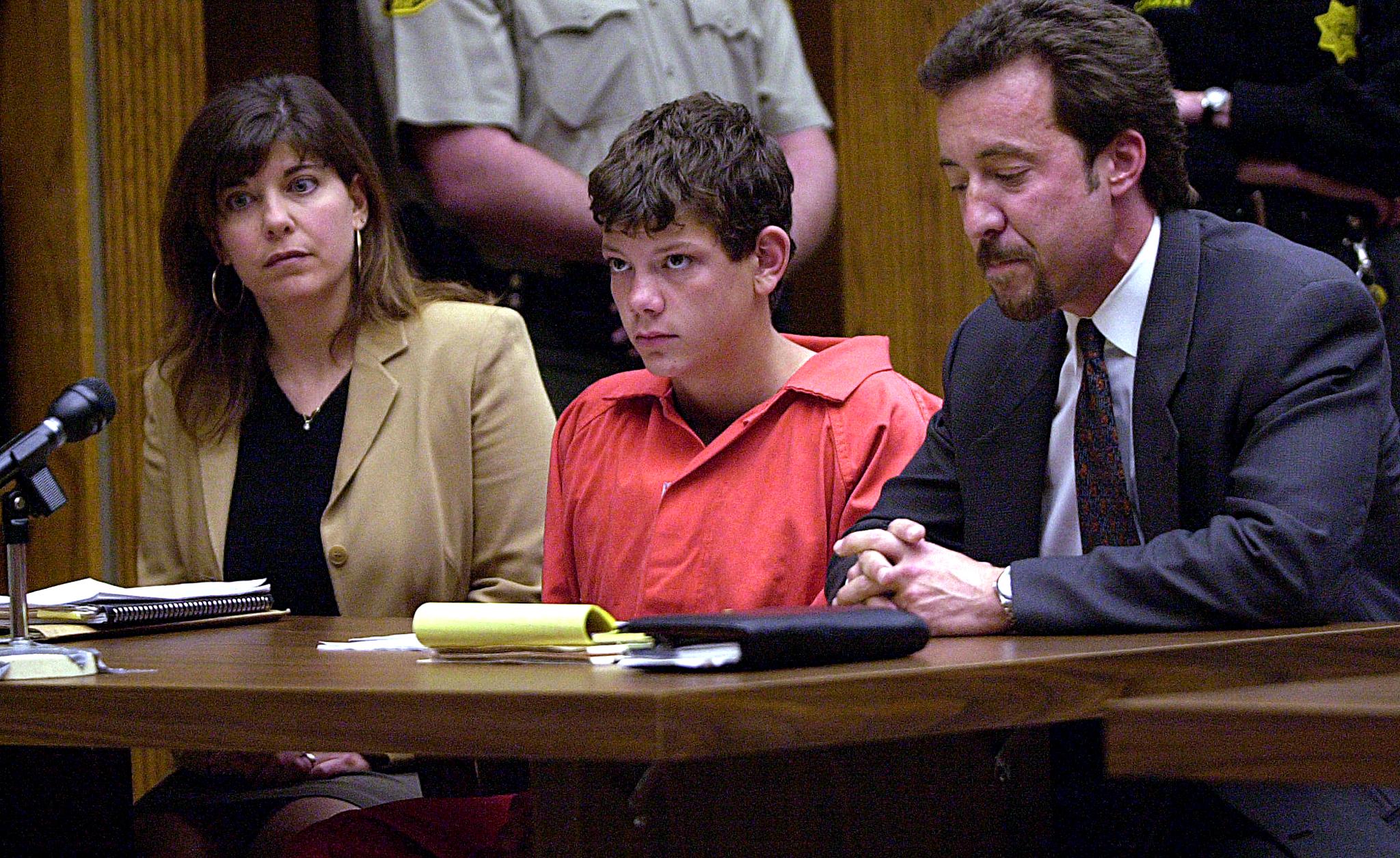 Charles Williams, then 15 years old, at his arraignment in El Cajon, California, in March 2001