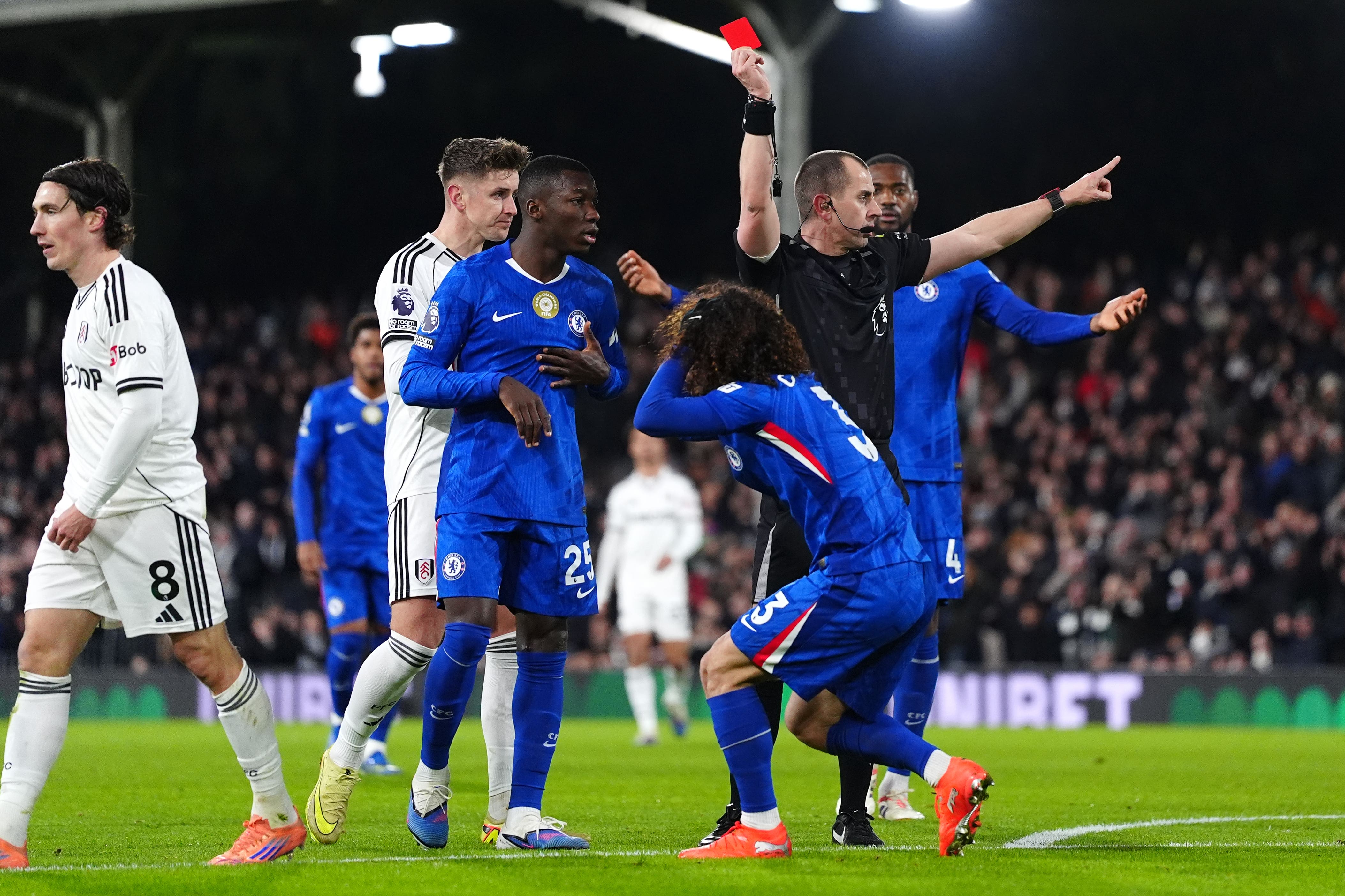 Chelsea pay price for Marc Cucurella red card in defeat at Fulham