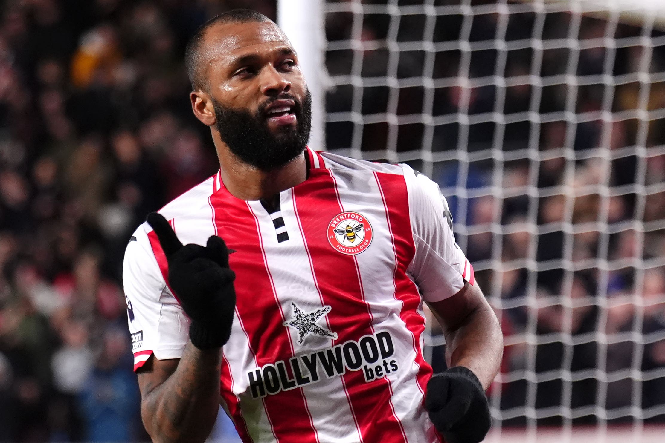 Igor Thiago celebrates his opener (John Walton/PA)