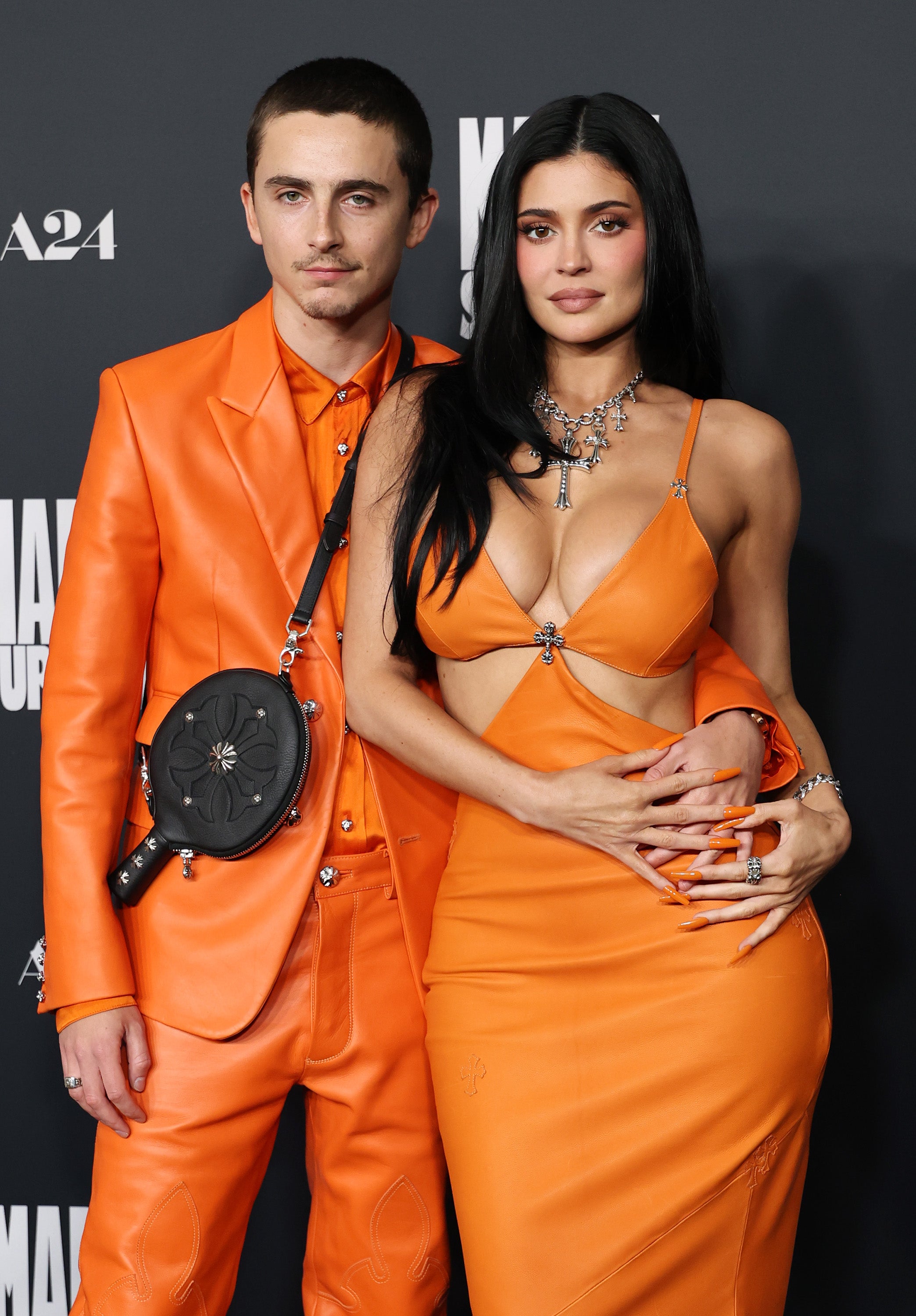 The couple donned matching outfits for the premiere of ‘Marty Supreme’