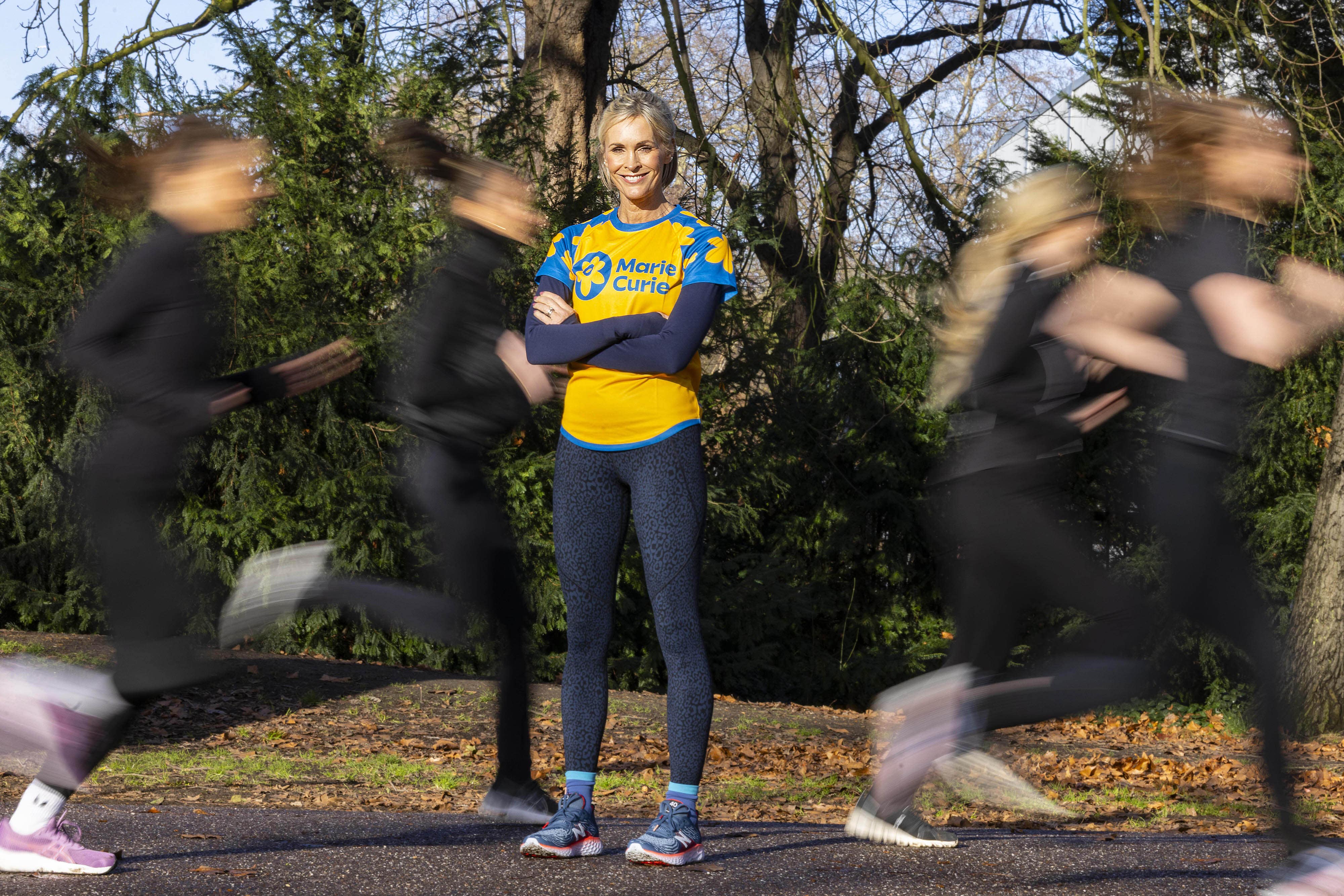 Jenni Falconer launches Marie Curie’s Grief Run Clubs in London’s Battersea park, in collaboration with Run Your Mind, set up to support those experiencing loss after research from the charity reveals that one in four run to process grief. Issue date: Thursday January 8, 2026.