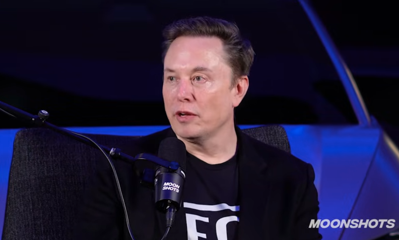 Elon Musk on the Moonshot podcast discussing the Optimus robot