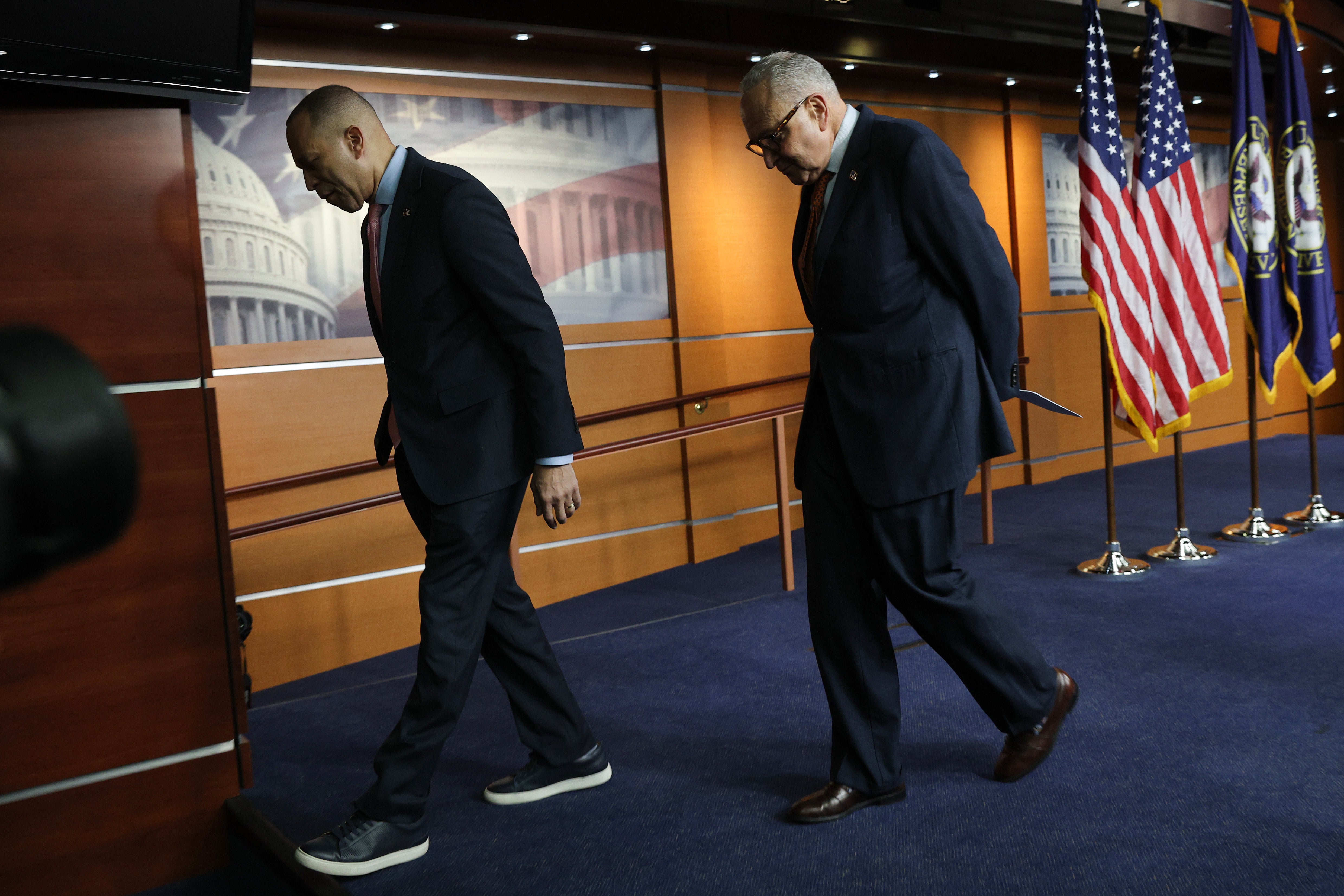 House Minority Leader Hakeem Jeffries (D-NY) and U.S. Senate Minority Leader Chuck Schumer (D-NY) declined to say whether they would rein in ICE funding after the killing of Renee Good in Minnesota.