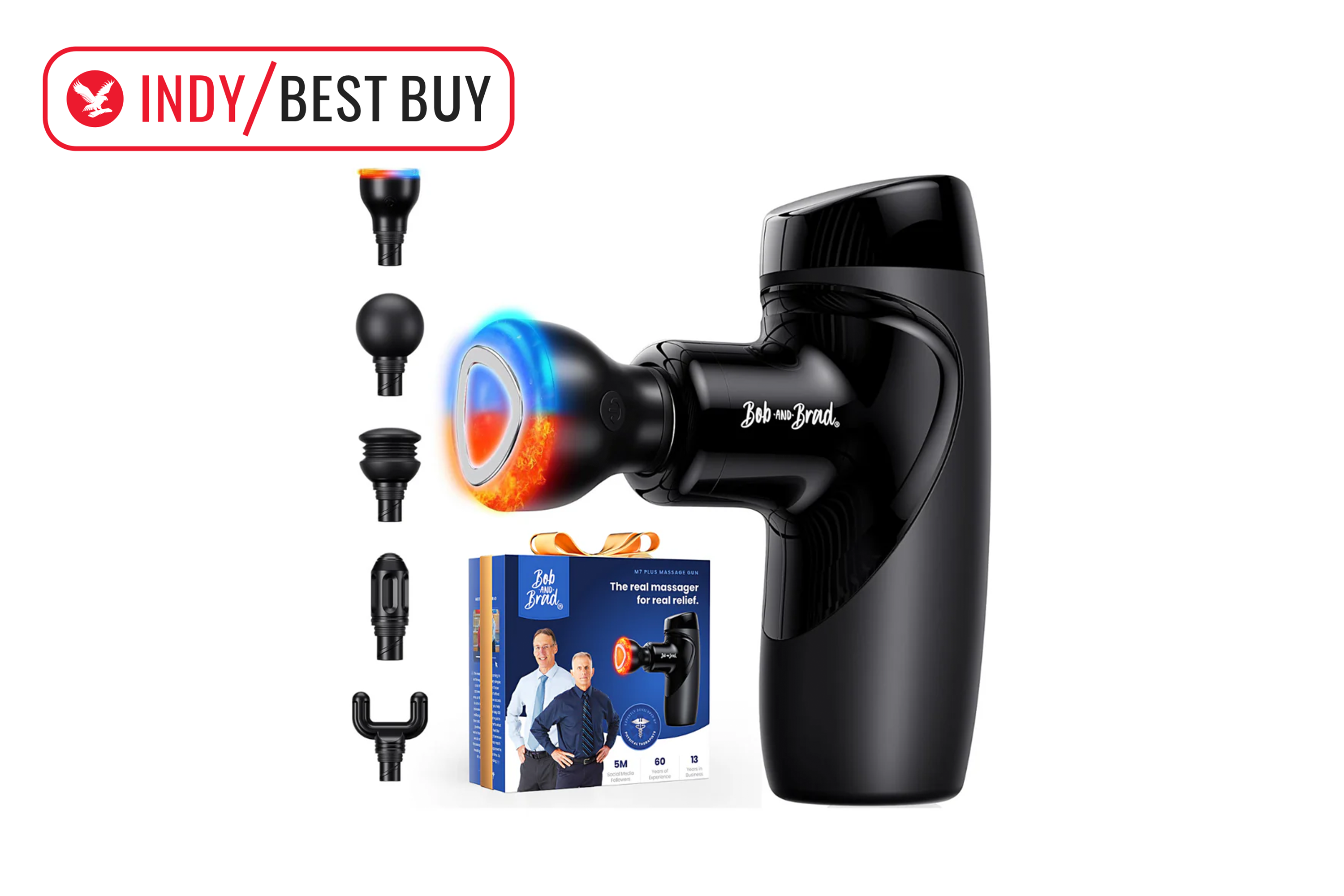 best massage gun indybest review Bob and Brad M7 plus mini massage gun with heat therapy