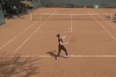 Wildcard tennis player’s performance in £22,000 tournament leaves viewers wondering if it’s her first match