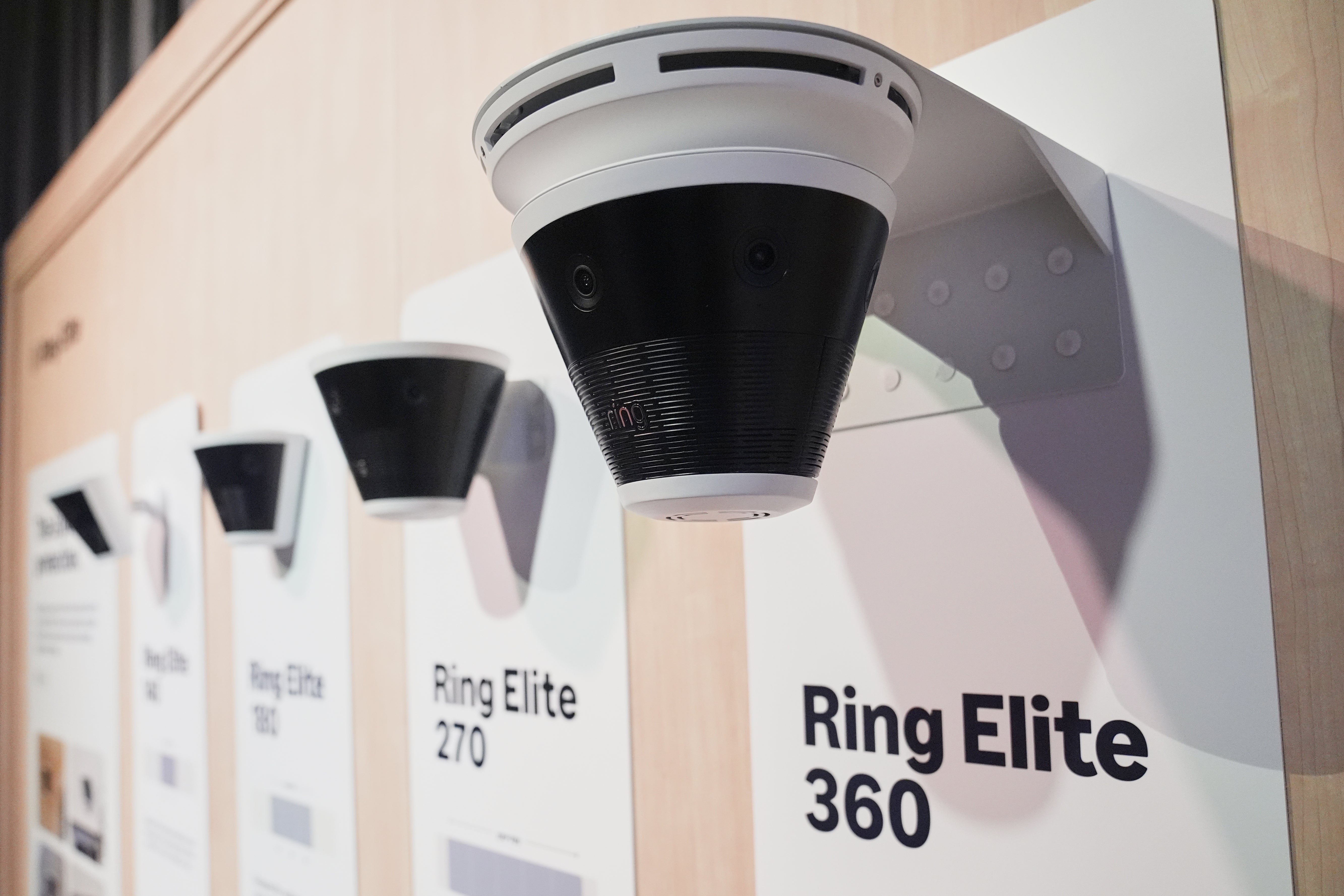Ring doorbells are seen on display at the Amazon booth during the CES tech show Wednesday, Jan. 7, 2026, in Las Vegas. (AP Photo/Abbie Parr)