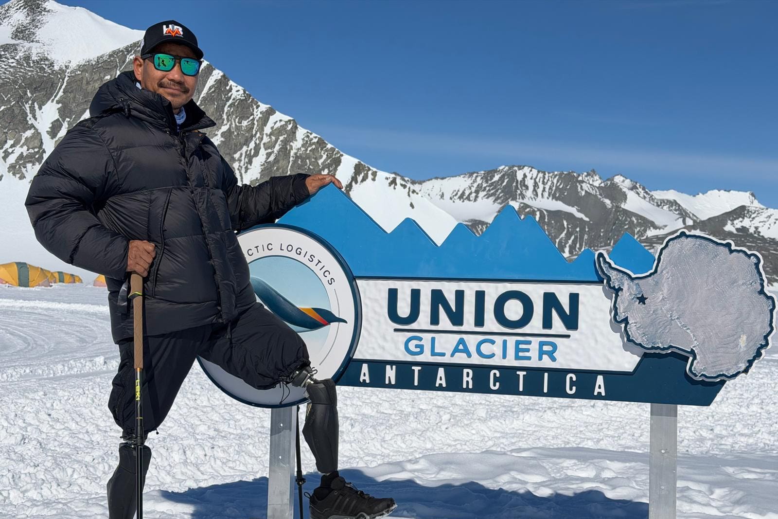Hari Budha Magar in Antarctica (Hari Budha Magar/PA)