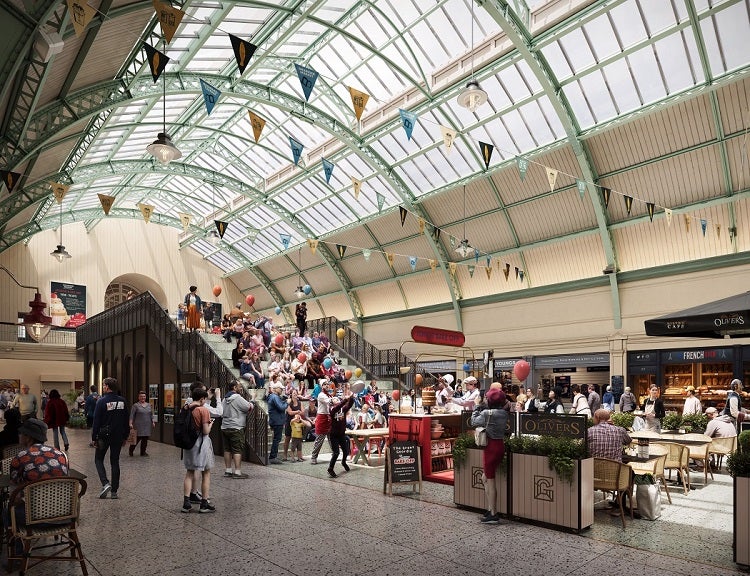 A CGI rendering of what Newcastle's Grainger Market is expected to look like upon completion of its restoration project