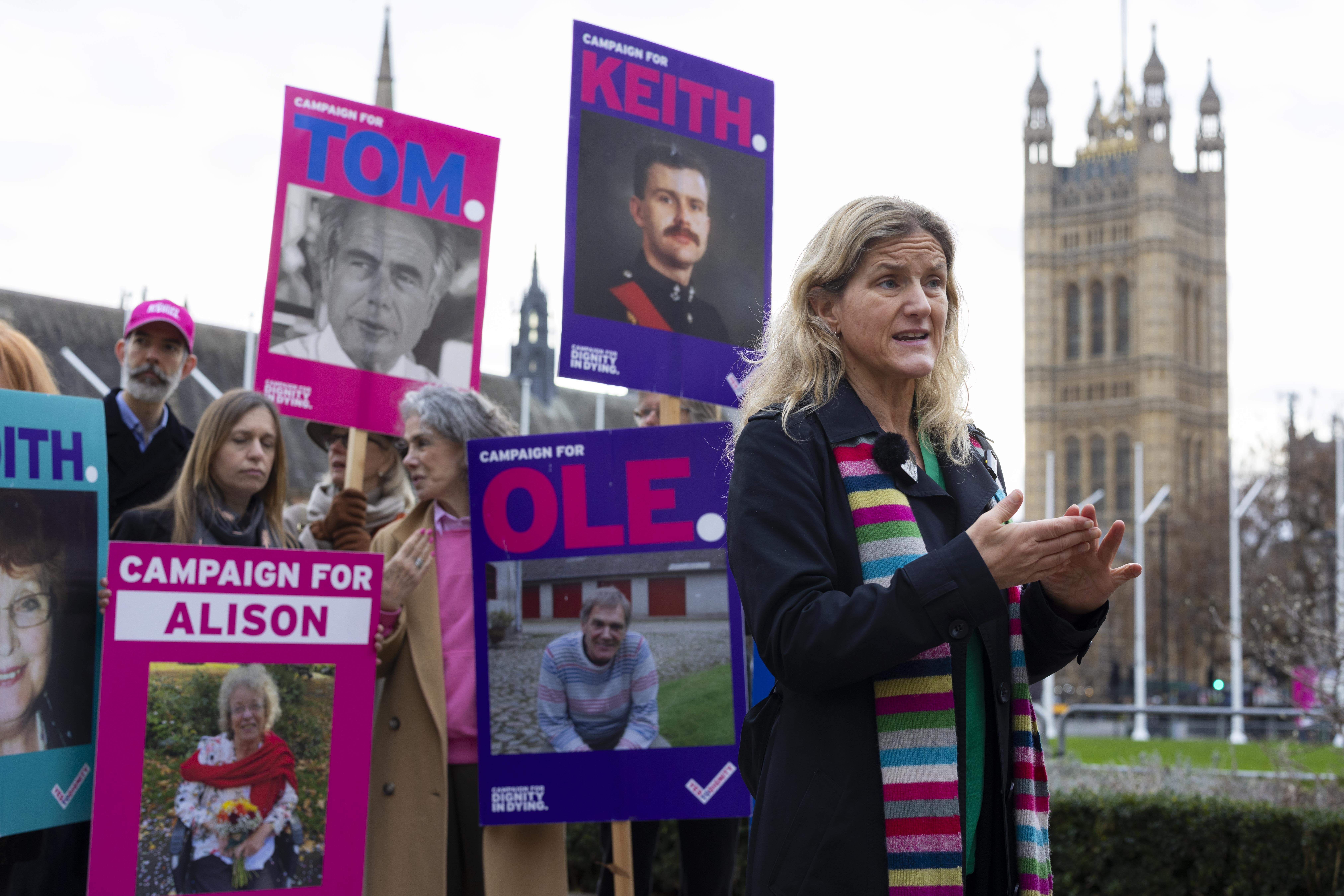 Kim Leadbeater MP with Dignity in Dying campaigners