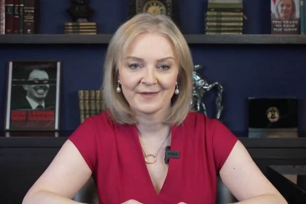 Liz Truss hosting her YouTube show